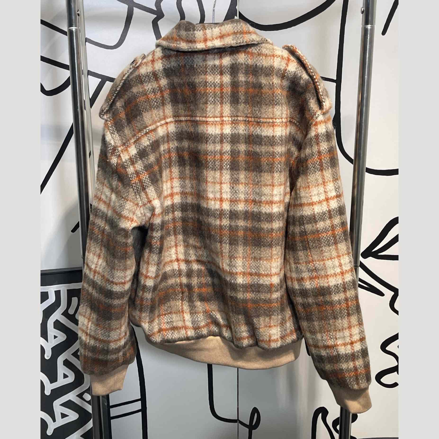 Celine Loose Teddy Jacket In Brushed Checked Tweed - DesignerGu