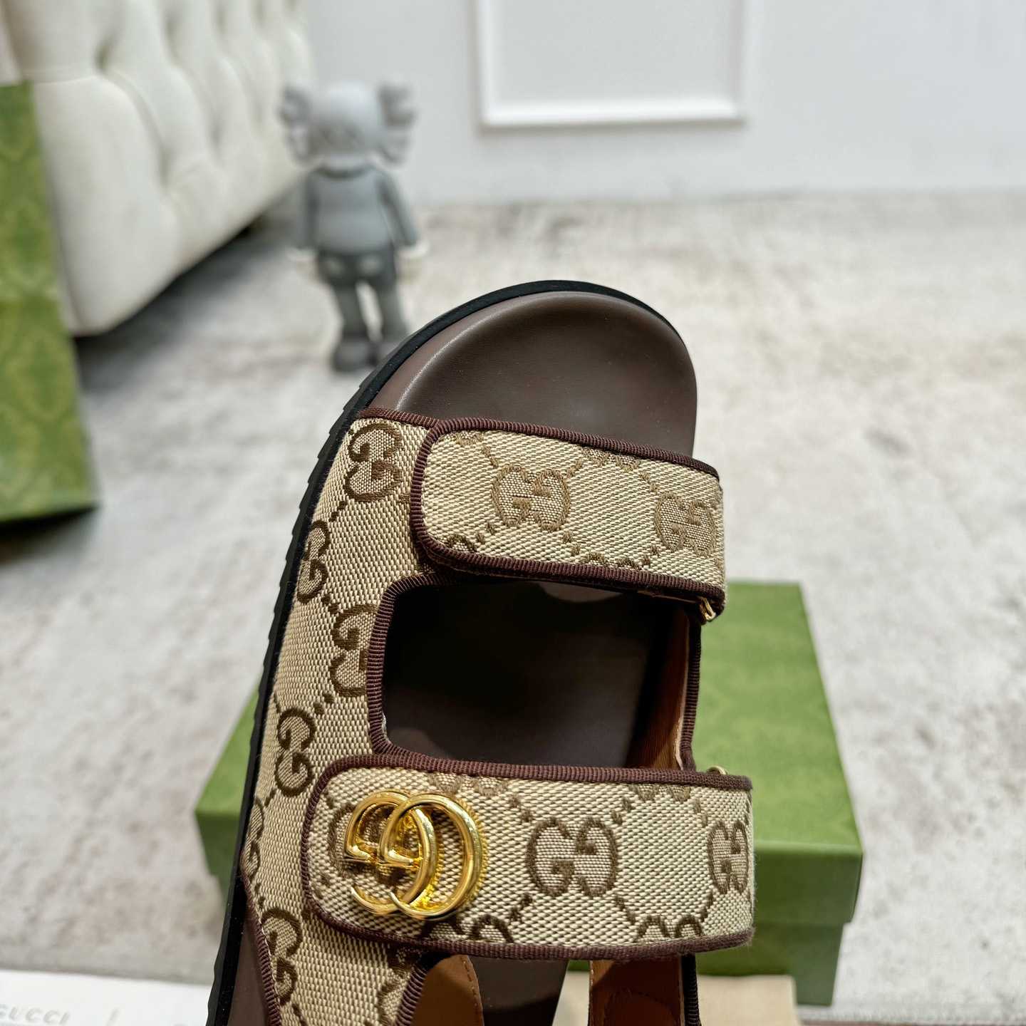 Gucci GG Supreme Canvas Sandals - DesignerGu