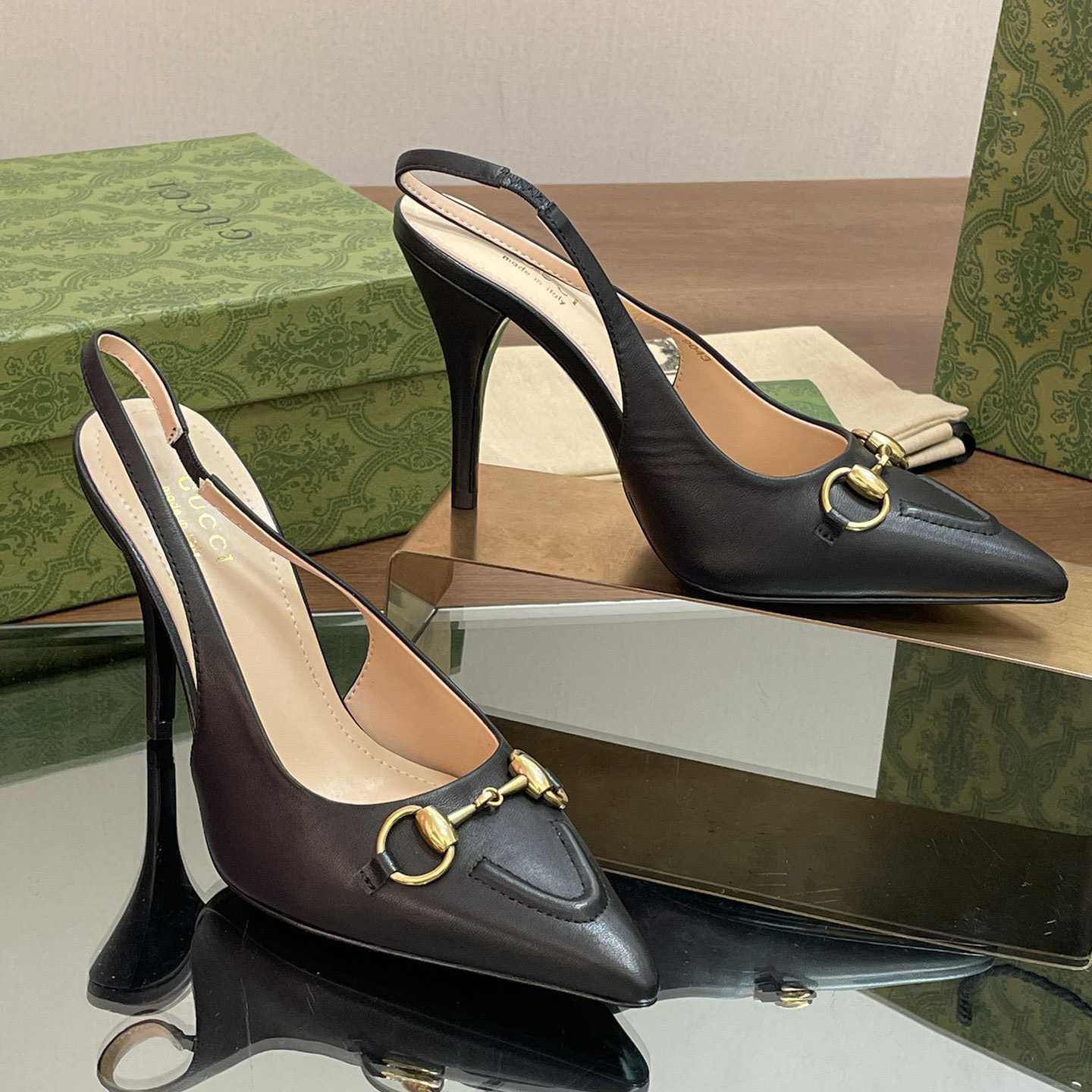 Gucci Women's Horsebit Slingback Pump - DesignerGu