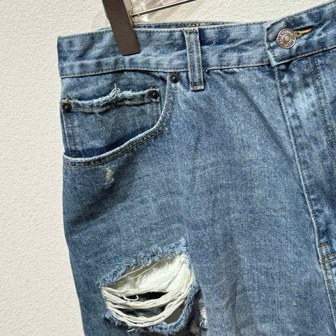 Balenciaga Destroyed Denim Shorts - DesignerGu