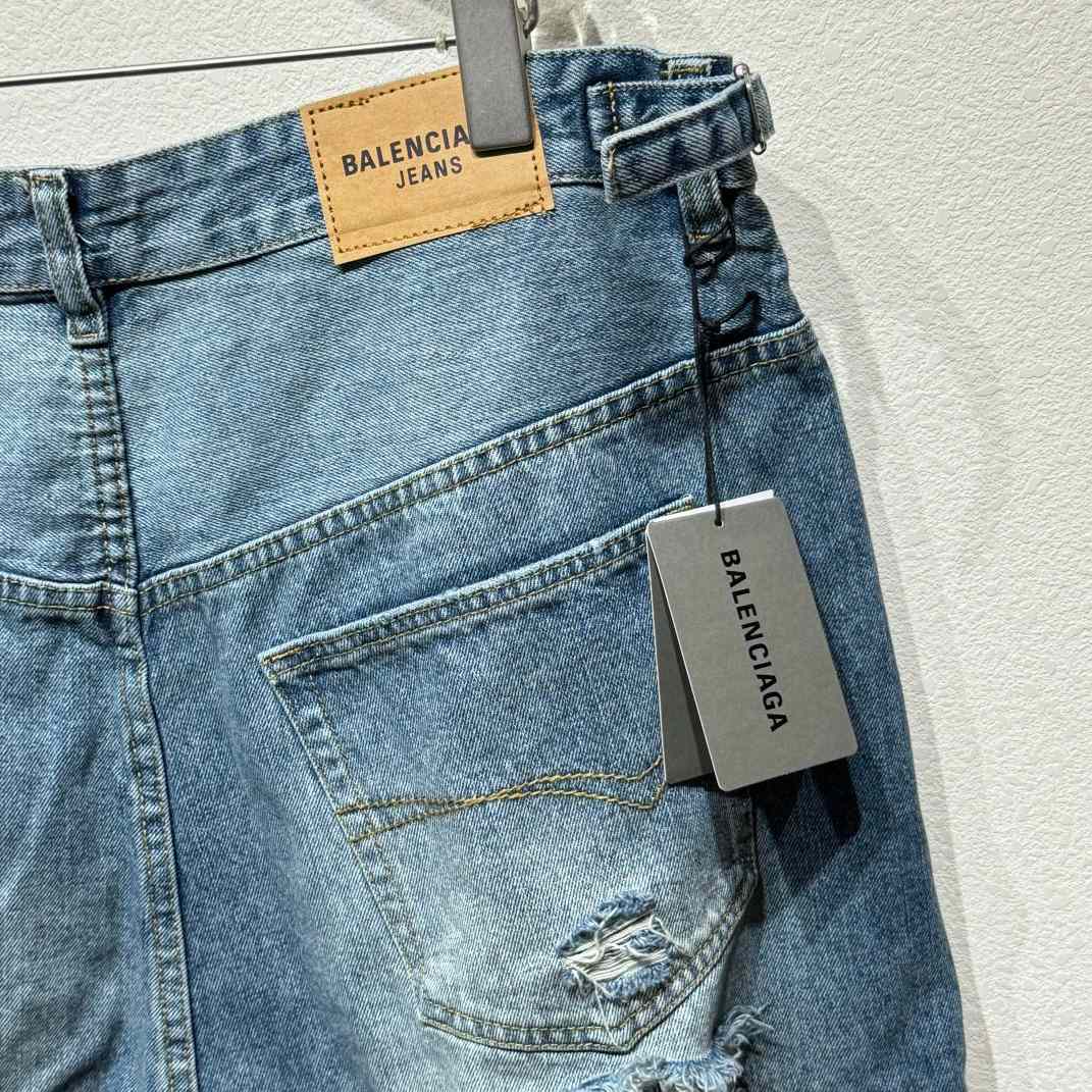 Balenciaga Destroyed Denim Shorts - DesignerGu