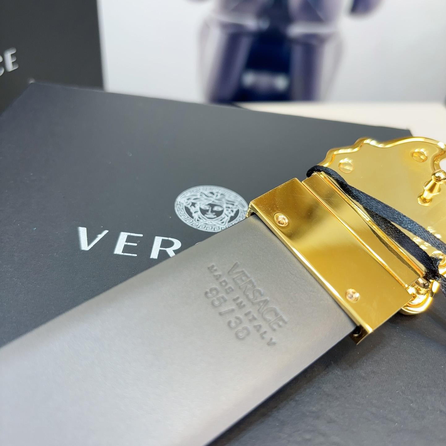 Versace Leather Belt   40mm - DesignerGu