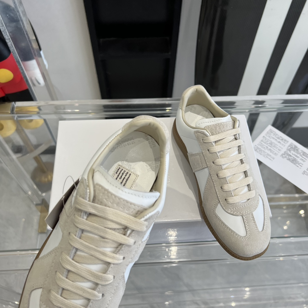 Maison Margiela Suede And Fabric Sneakers - DesignerGu