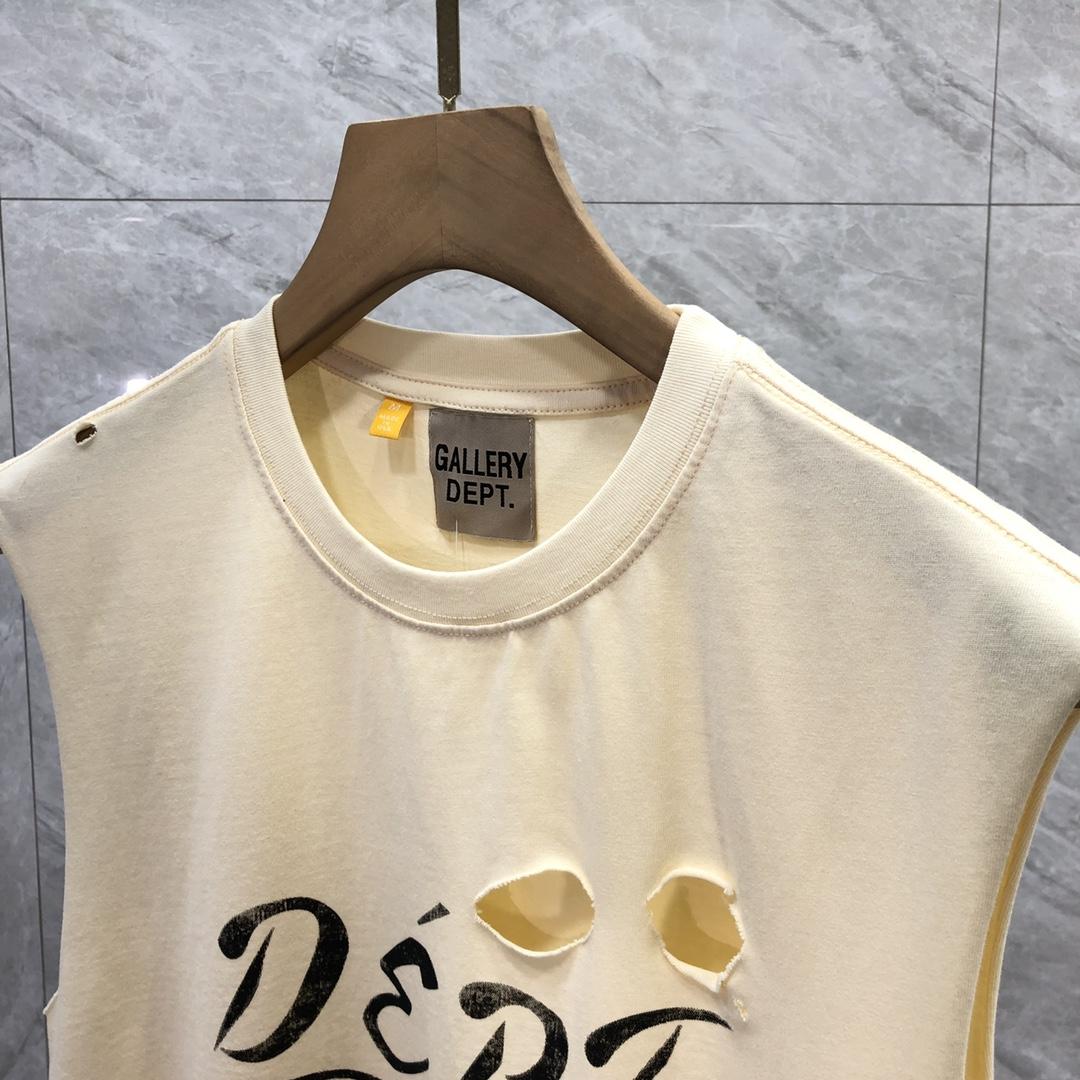 Gallery Dept. 'Dept' Sleeveless Crew Cream Tee - DesignerGu