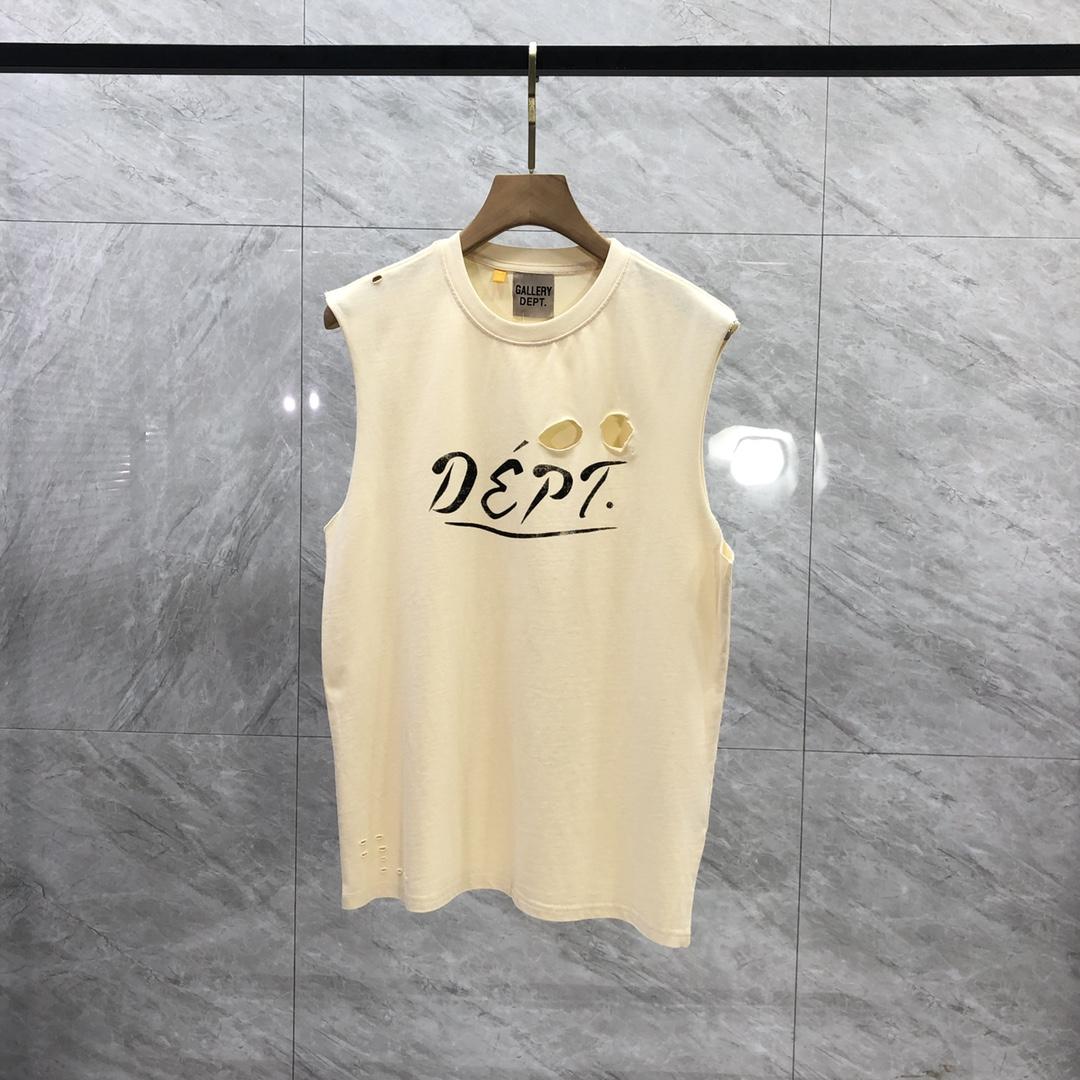 Gallery Dept. 'Dept' Sleeveless Crew Cream Tee - DesignerGu