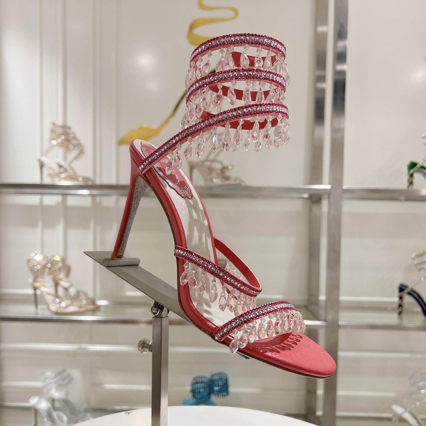 Rene Caovilla Chandelier 95mm Crystal-embellished Sandals - DesignerGu