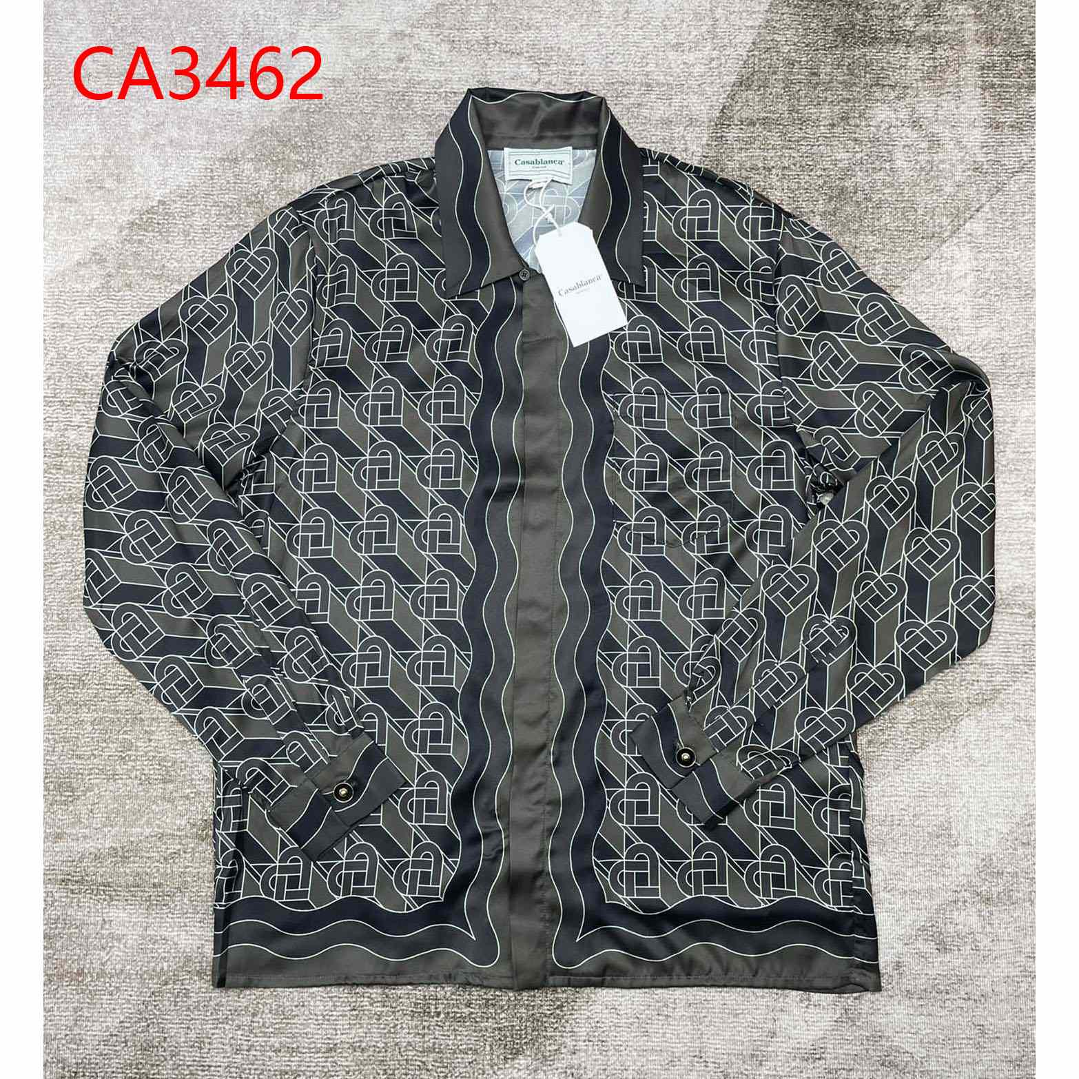 Casablanca Heart Monogram-print Silk Shirt  CA3462 - DesignerGu