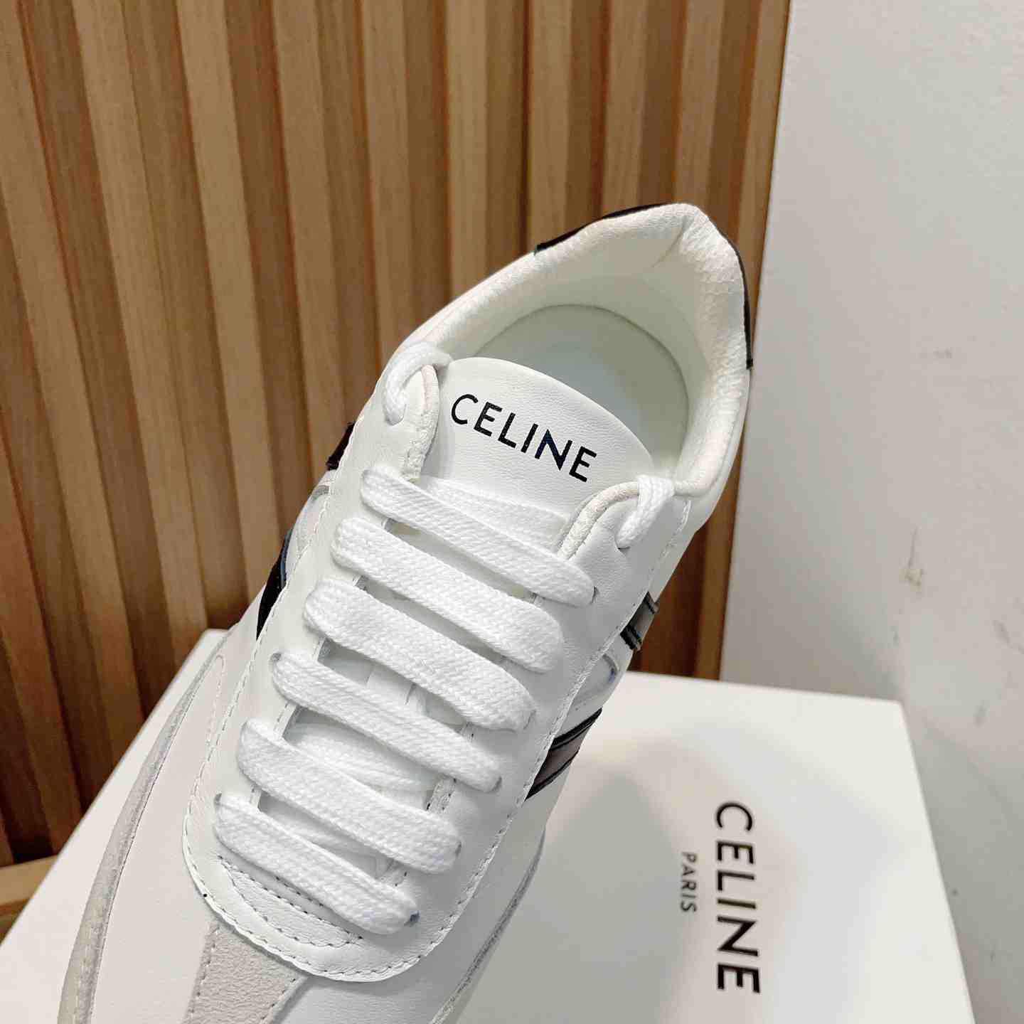 Celine Jogger Low Lace-up Sneaker In Calfskin & Suede Calfskin - DesignerGu