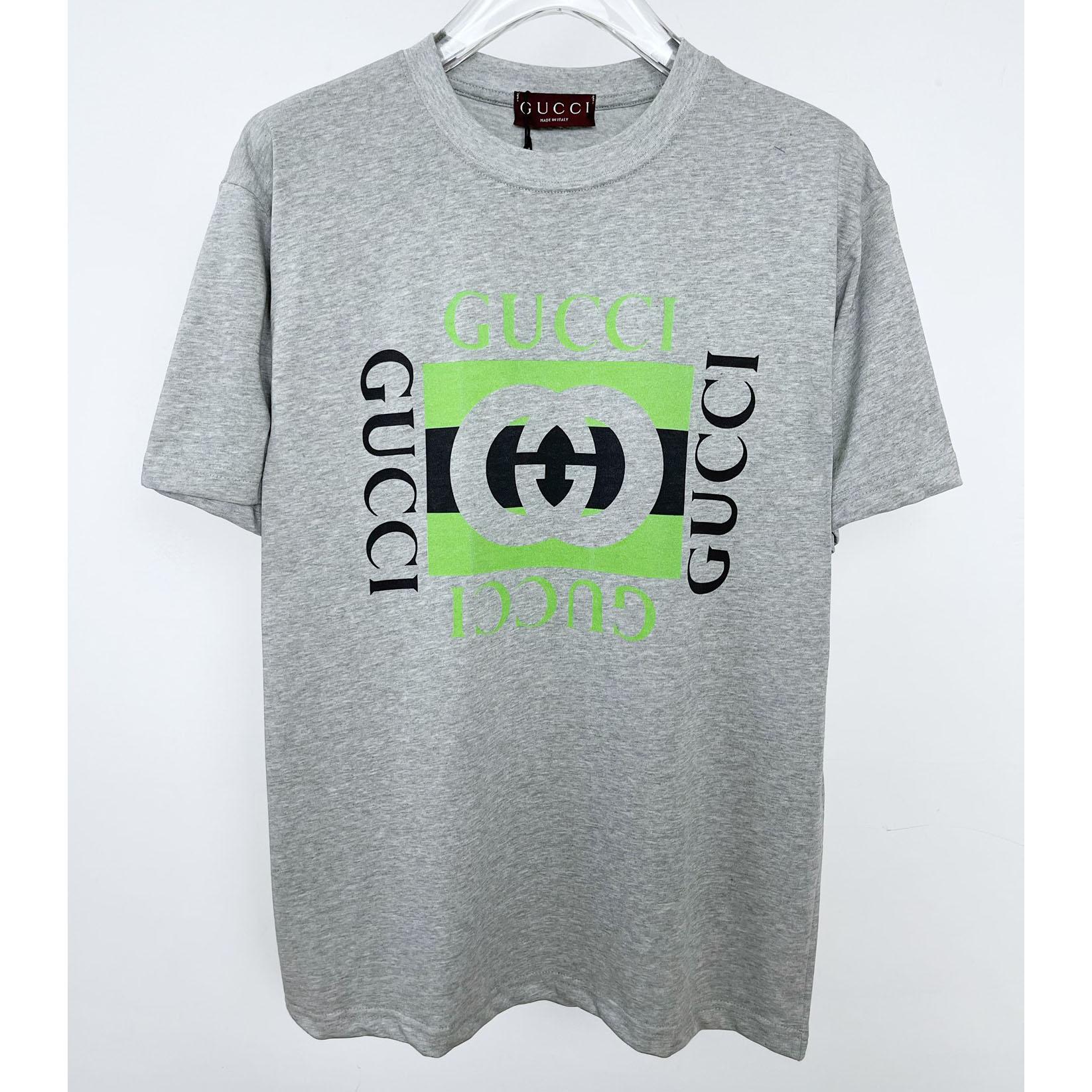 Gucci Cotton Jersey T-shirt With Gucci Print - DesignerGu