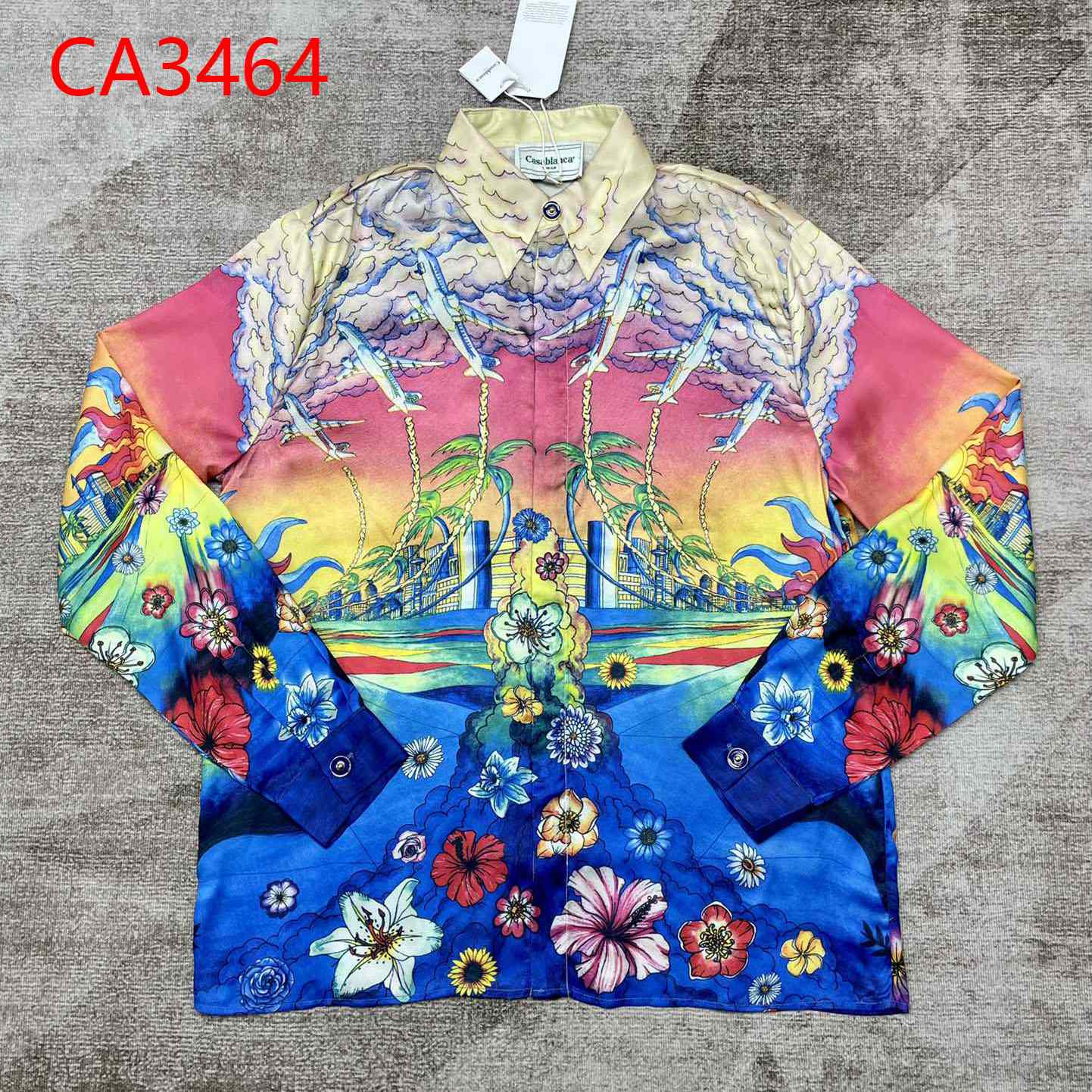 Casablanca Graphic-Print Silk Shirt  CA3464 - DesignerGu