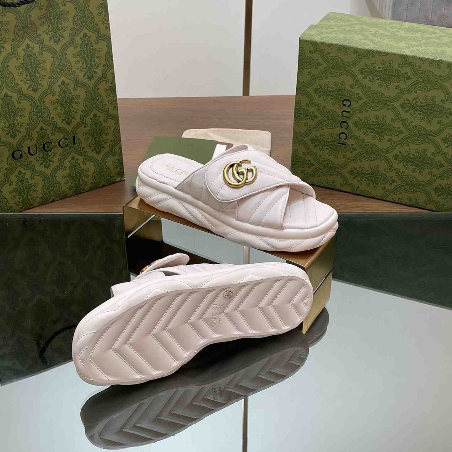 Gucci Women's Double G Slide Sandal - DesignerGu