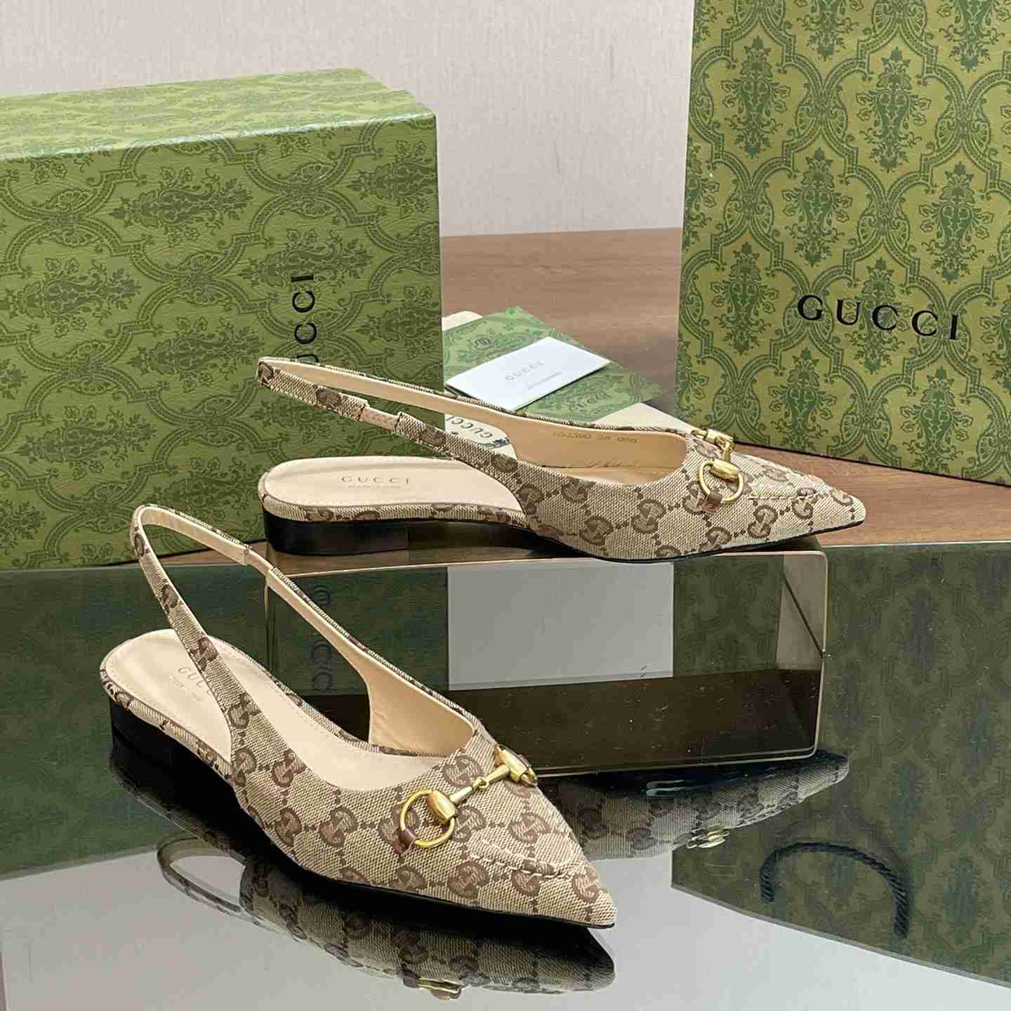 Gucci Women's Horsebit Slingback Ballet Flat - DesignerGu