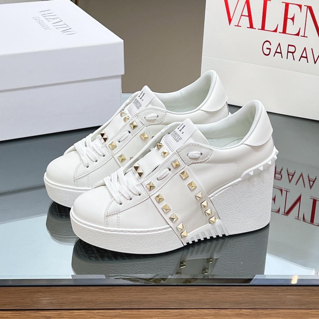 Valenti Open Disco Wedge Sneaker In Calfskin  85mm - DesignerGu