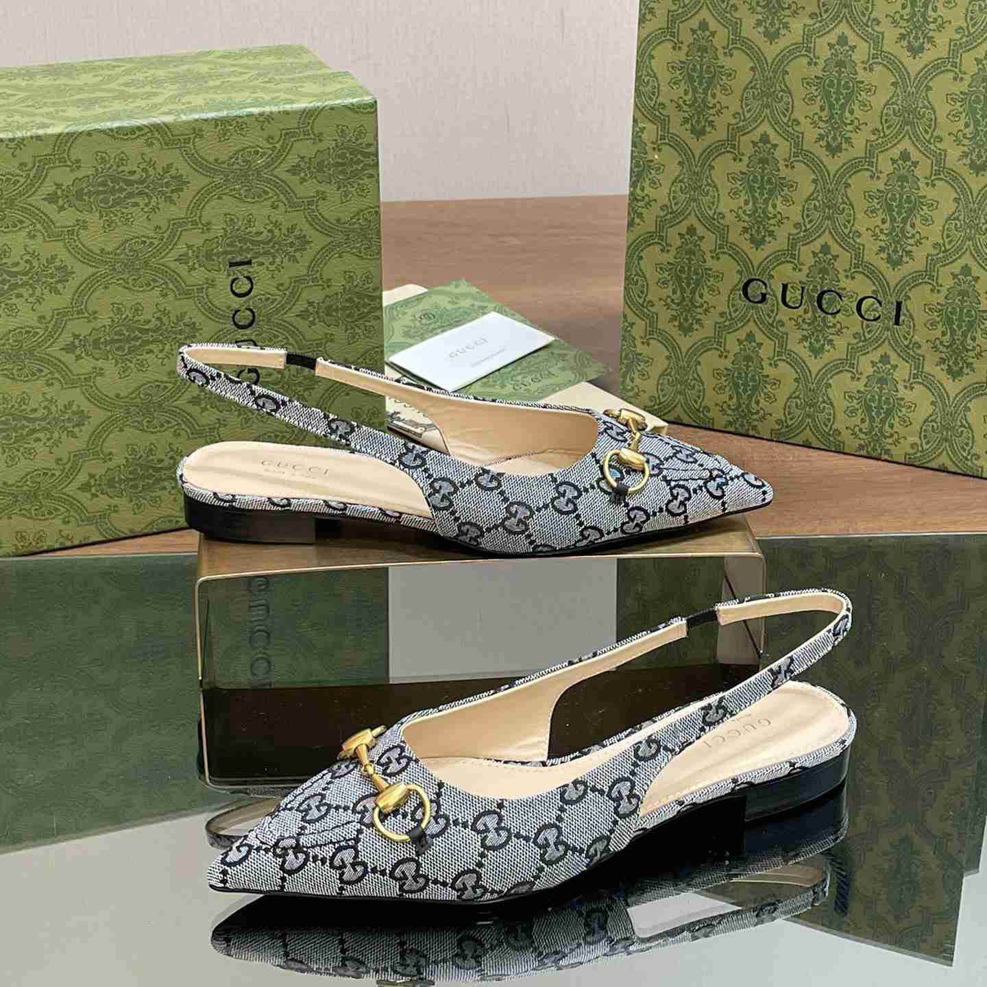 Gucci Women's Horsebit Slingback Ballet Flat - DesignerGu