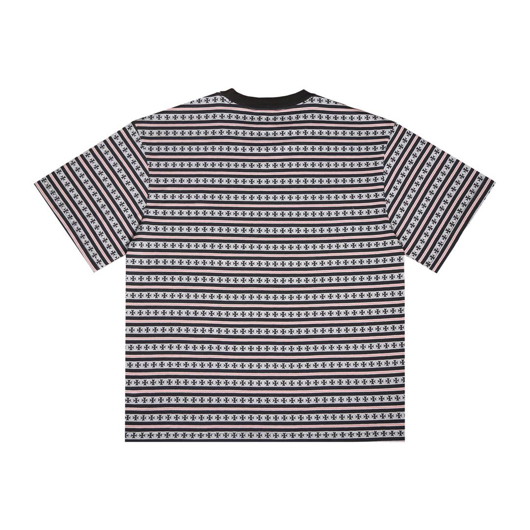 Chrome Heart Stripe Cotton T-shirt - DesignerGu