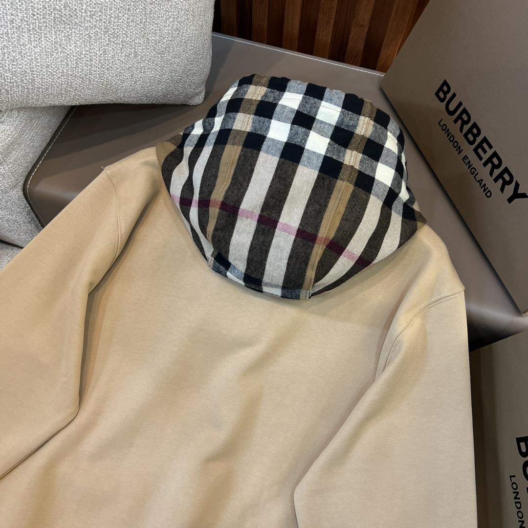 Burberry Check Trim Cotton Blend Hoodie - DesignerGu