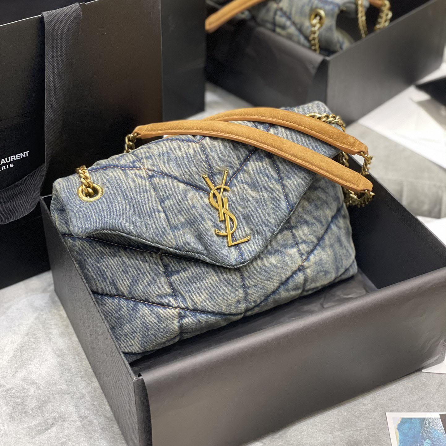 Saint Laurent Puffer Toy In Denim （29×17×11cm） - DesignerGu