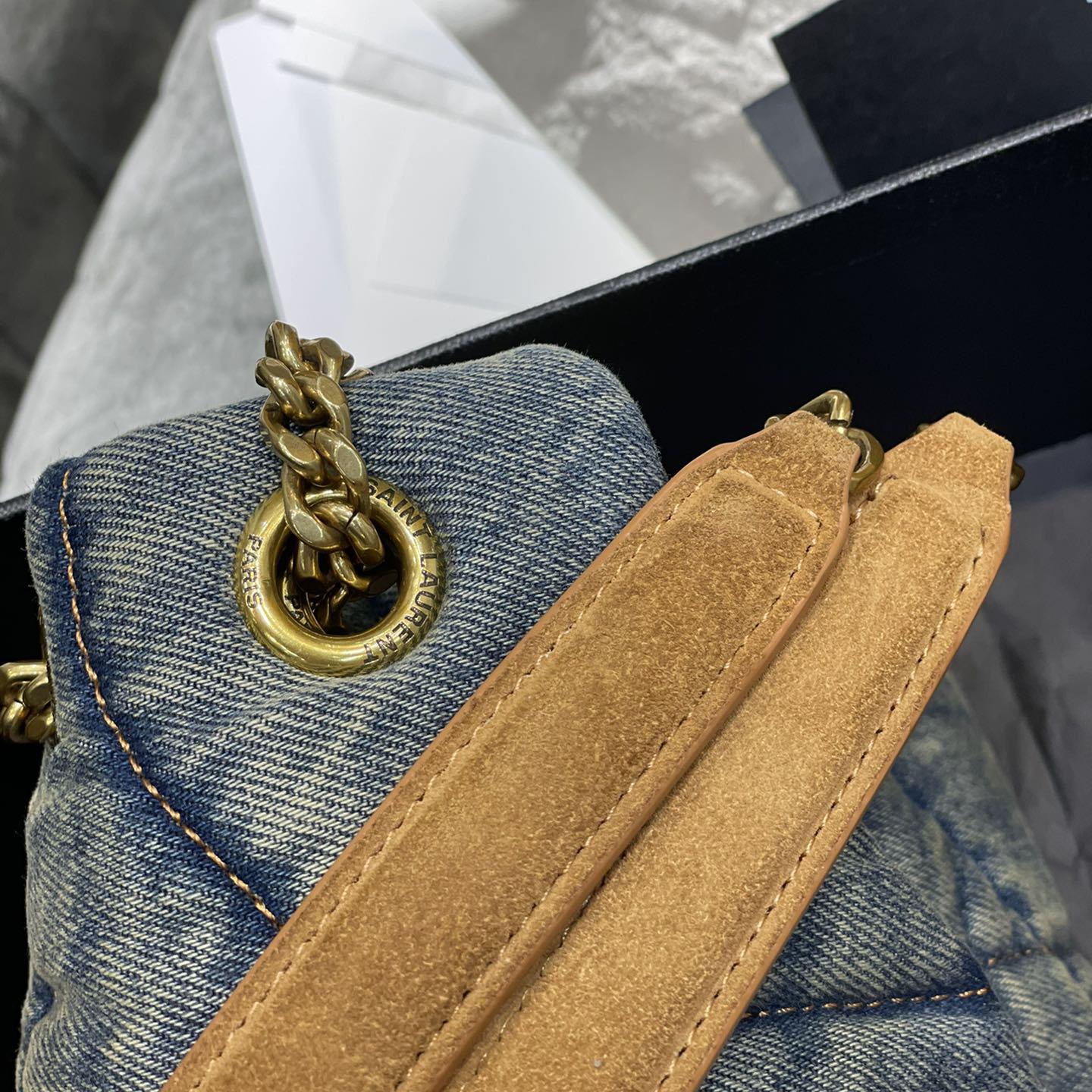 Saint Laurent Puffer Toy In Denim （29×17×11cm） - DesignerGu