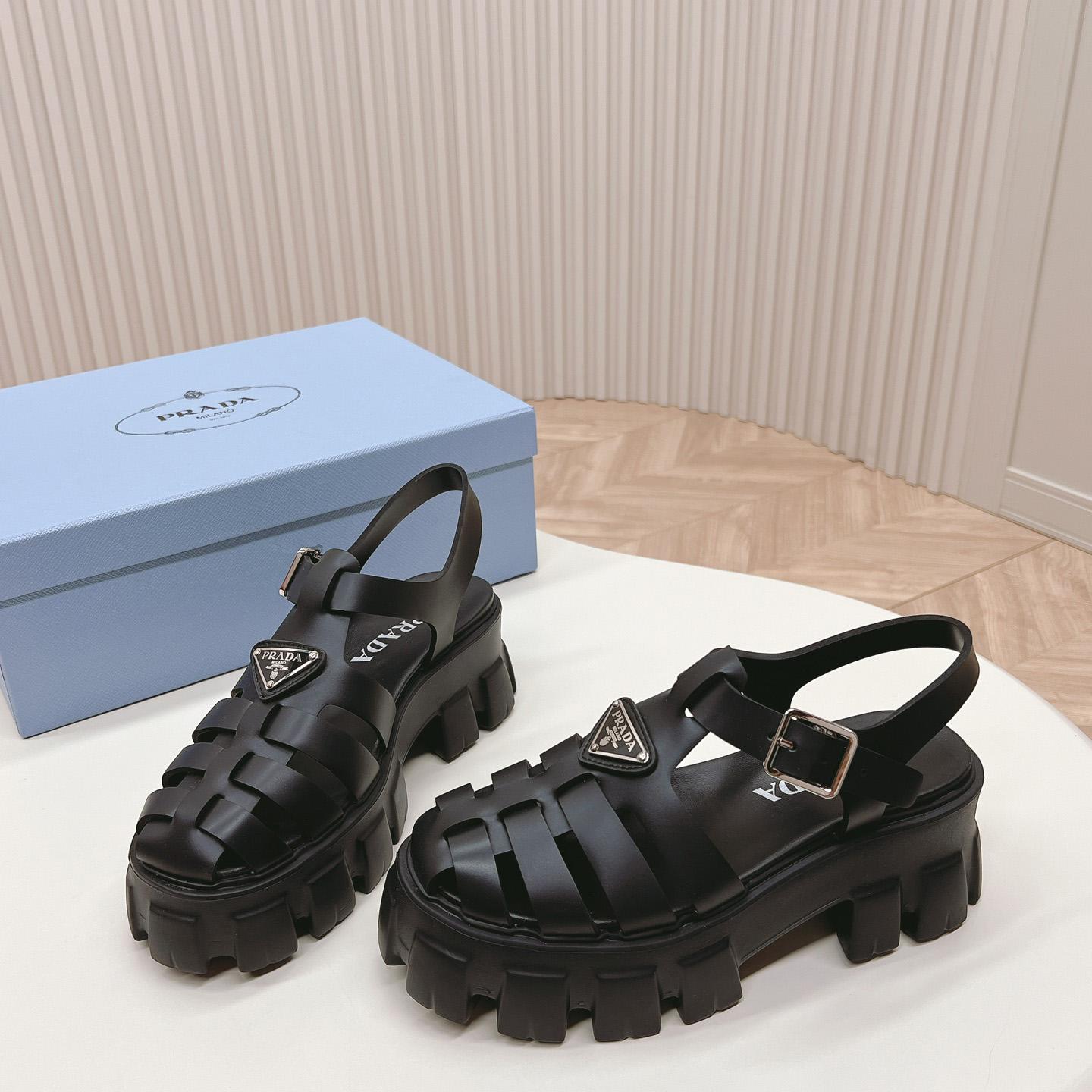 Prada Rubber Monolith Sandals - DesignerGu