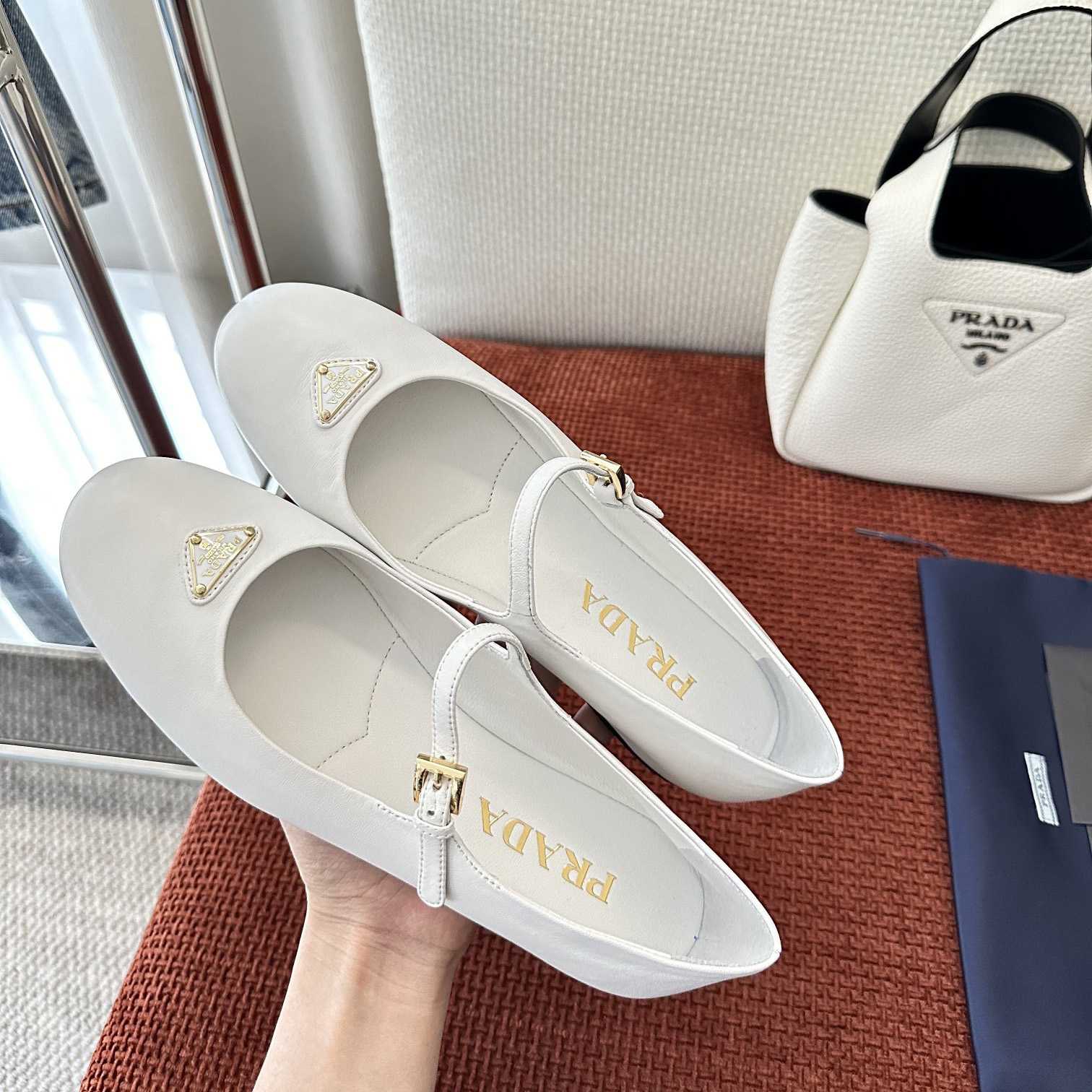 Prada Nappa Leather Ballerinas - DesignerGu