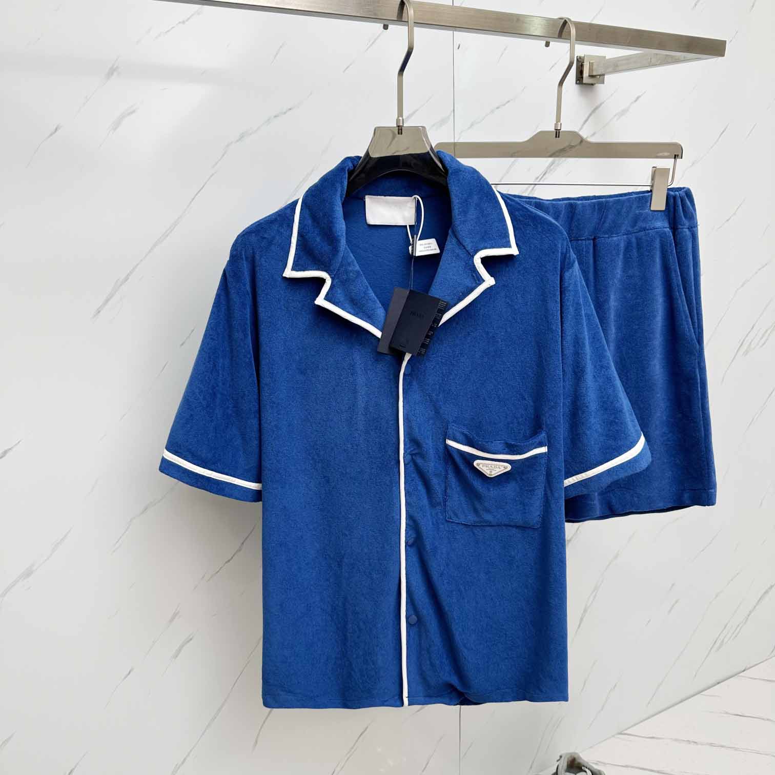 Prada Cotton Bowling Shirt & Shorts - DesignerGu