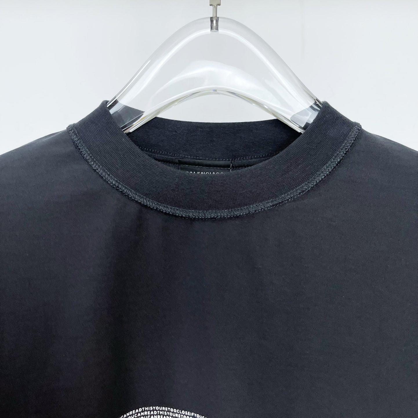 Balenciaga Text Block Inside-Out T-Shirt Oversized In Black - DesignerGu