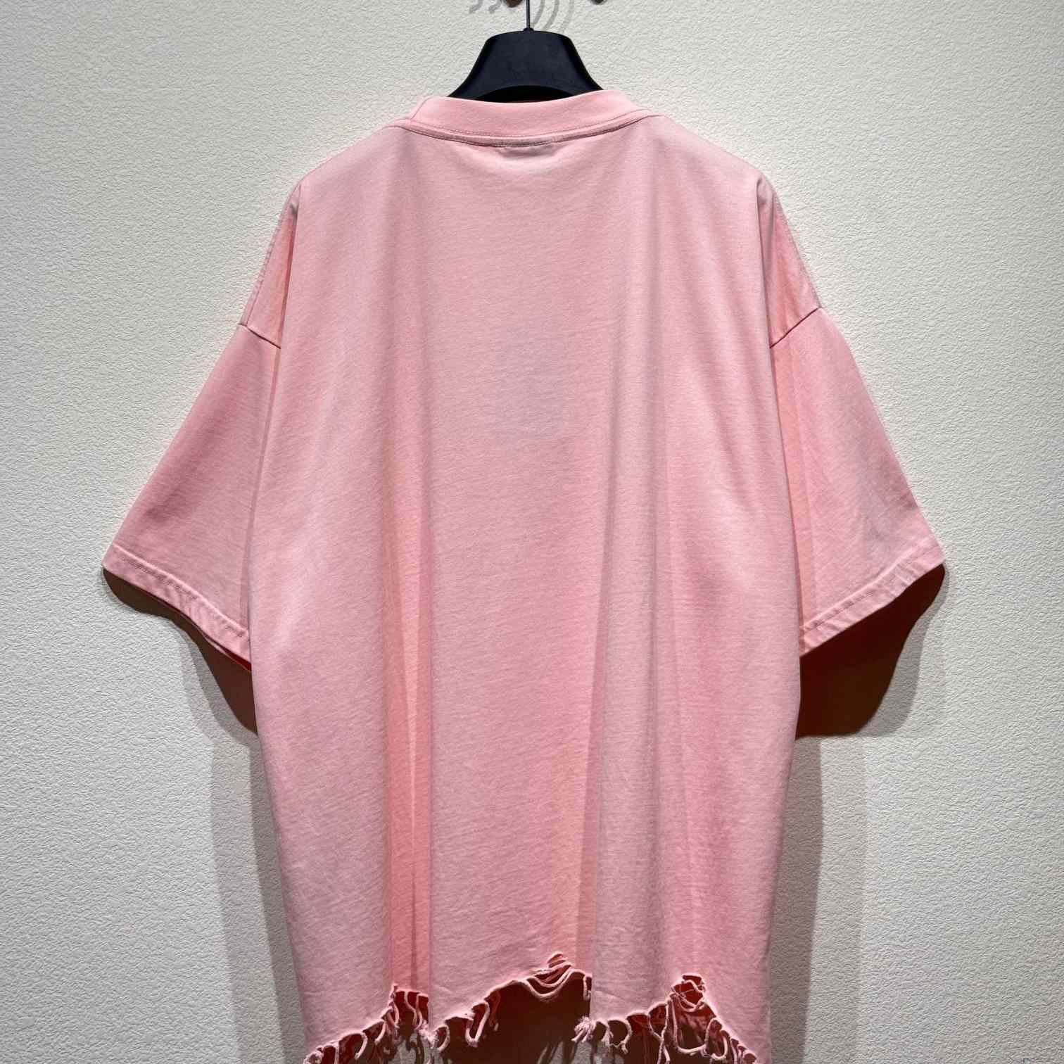 Balenciaga BB Classic Balenciaga Cropped T-Shirt Oversized In Pink - DesignerGu