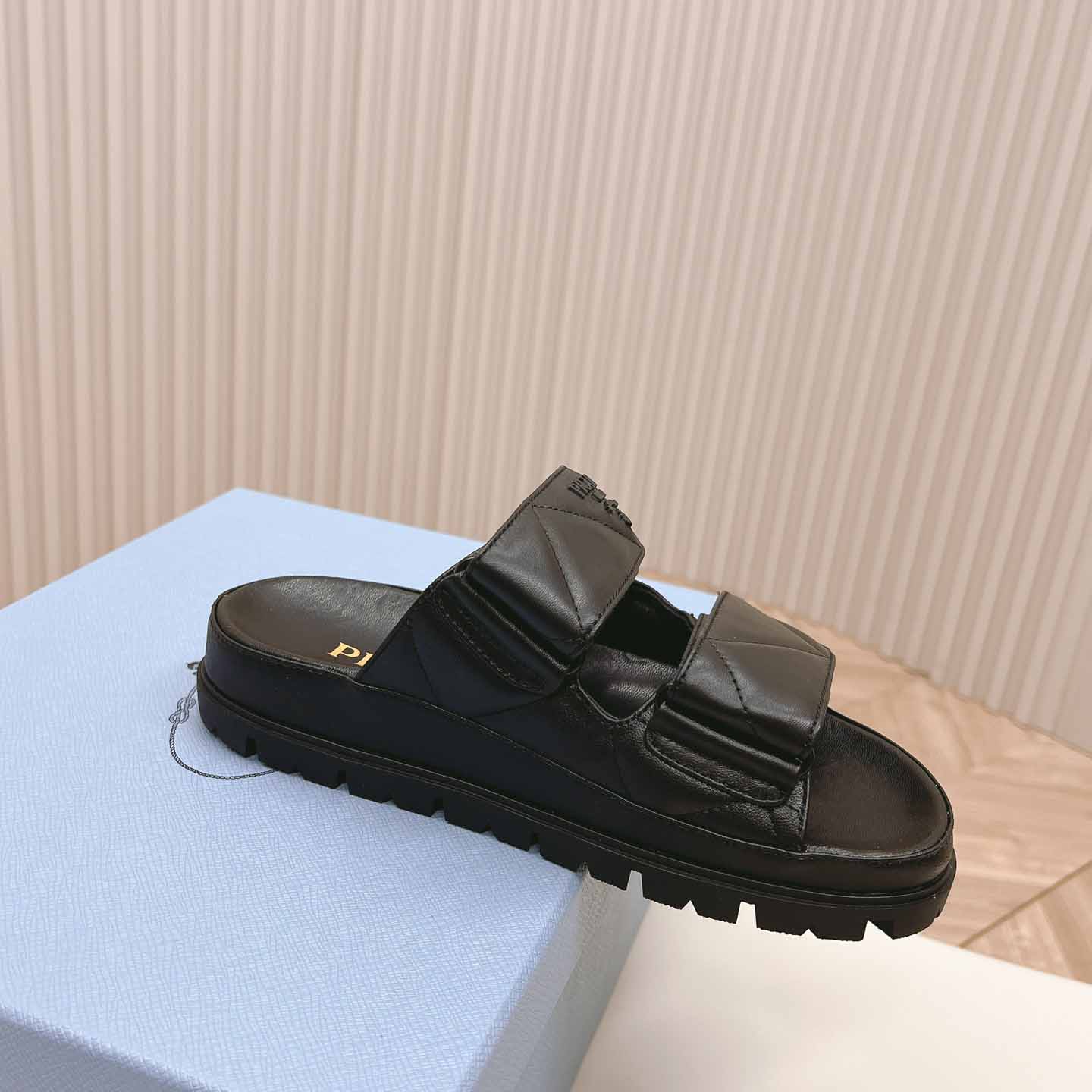 Prada Padded Nappa Leather Sandals - DesignerGu