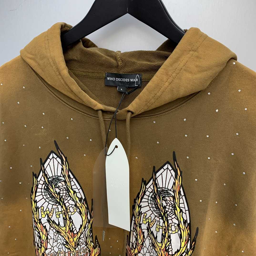 Who Decides War Flame Glass Hooded Sweatshirt - DesignerGu