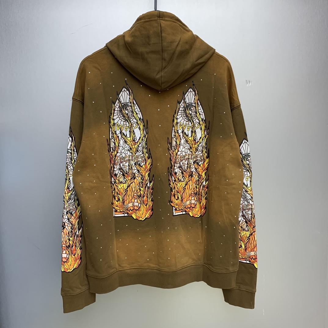 Who Decides War Flame Glass Hooded Sweatshirt - DesignerGu