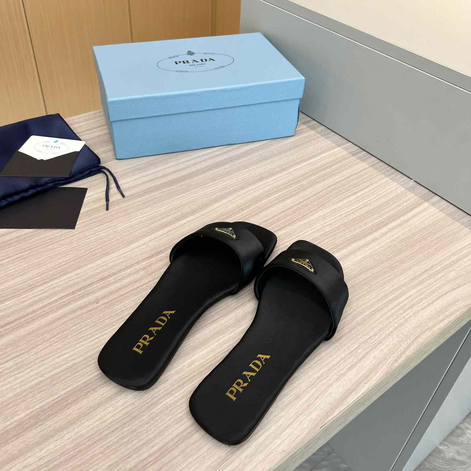 Prada Leather Slides - DesignerGu