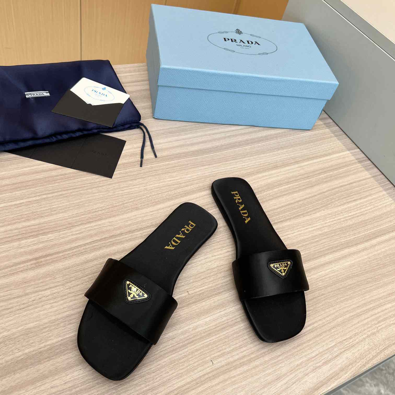 Prada Leather Slides - DesignerGu