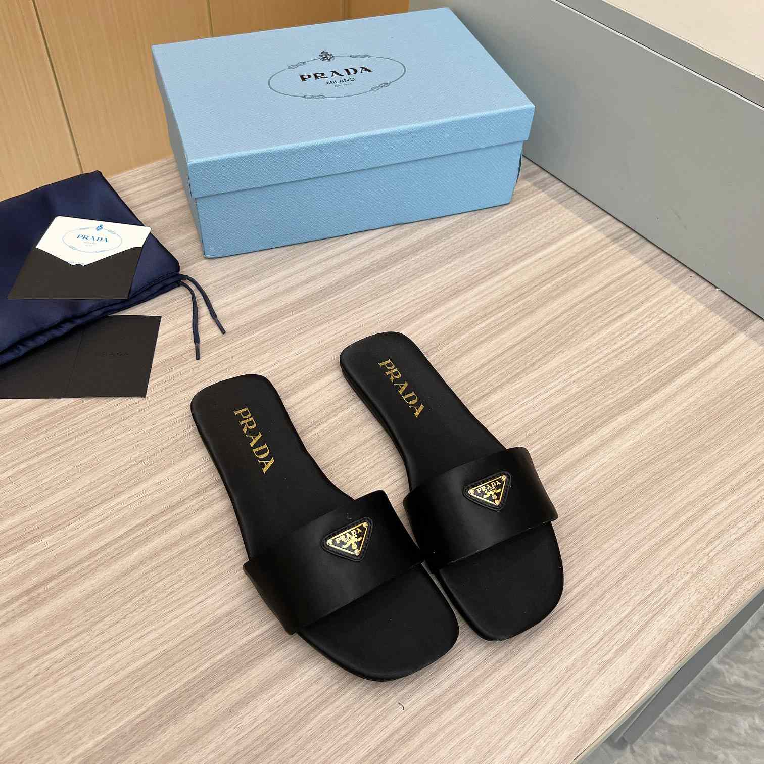 Prada Leather Slides - DesignerGu