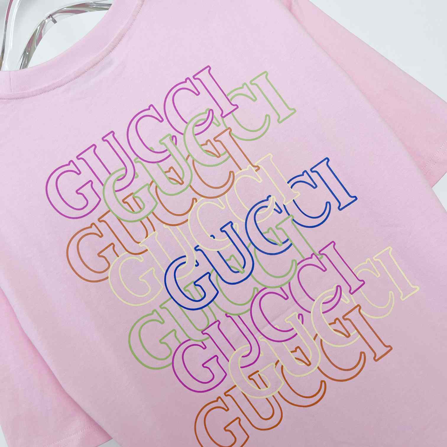 Gucci Cotton Jersey T-shirt With Gucci Print  - DesignerGu