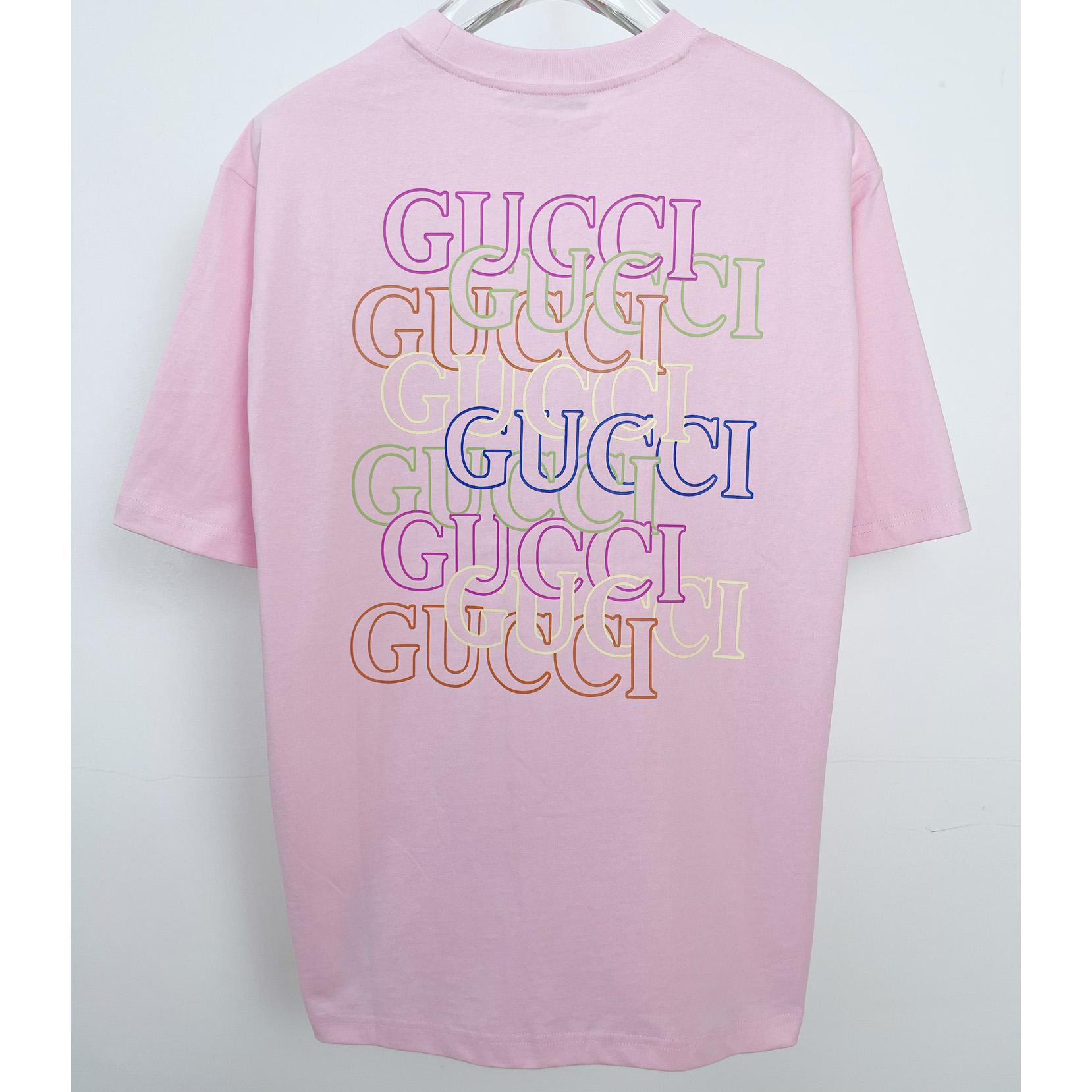 Gucci Cotton Jersey T-shirt With Gucci Print  - DesignerGu