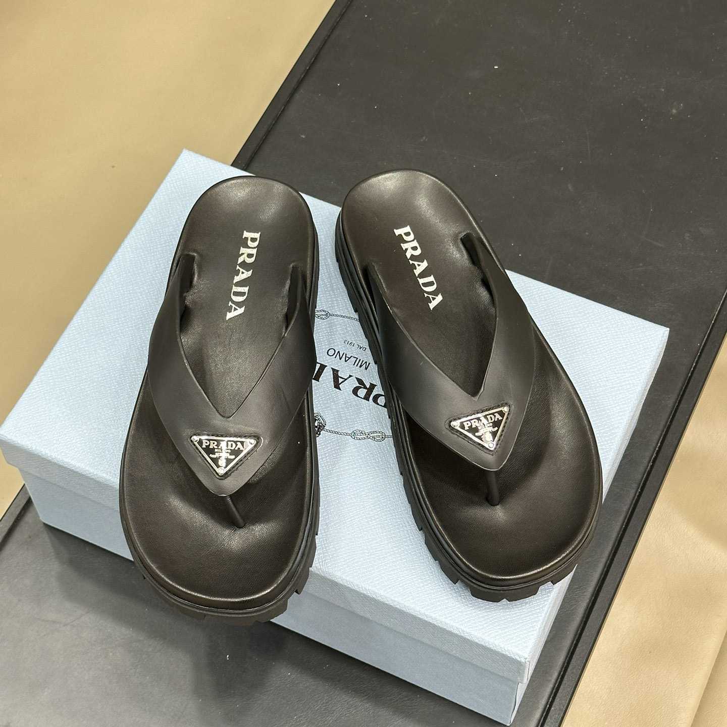 Prada Rubber Thong Sandals - DesignerGu