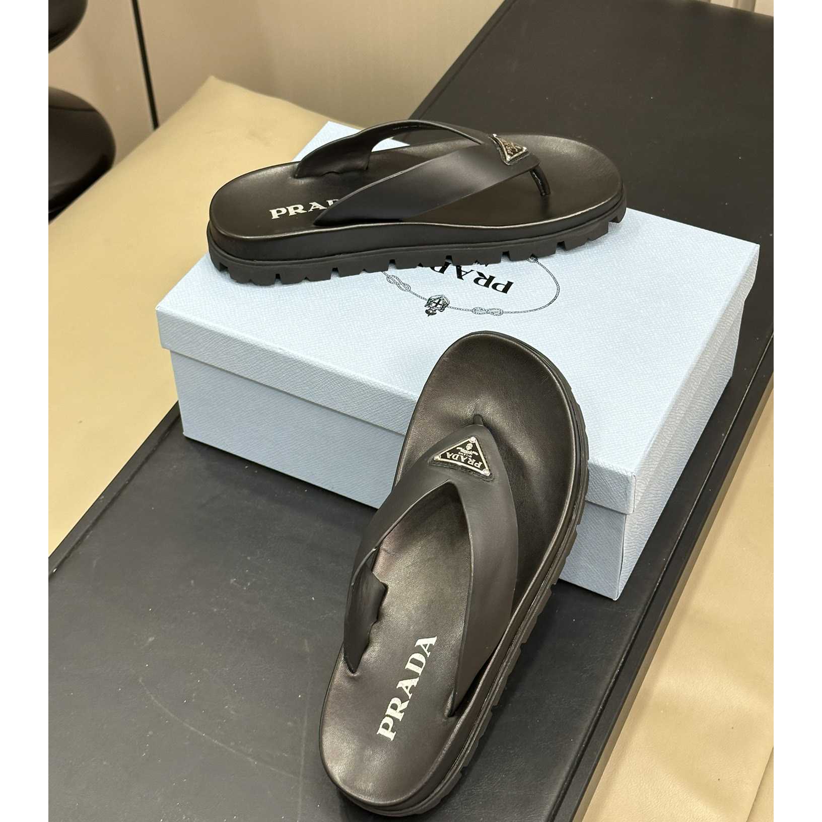 Prada Rubber Thong Sandals - DesignerGu