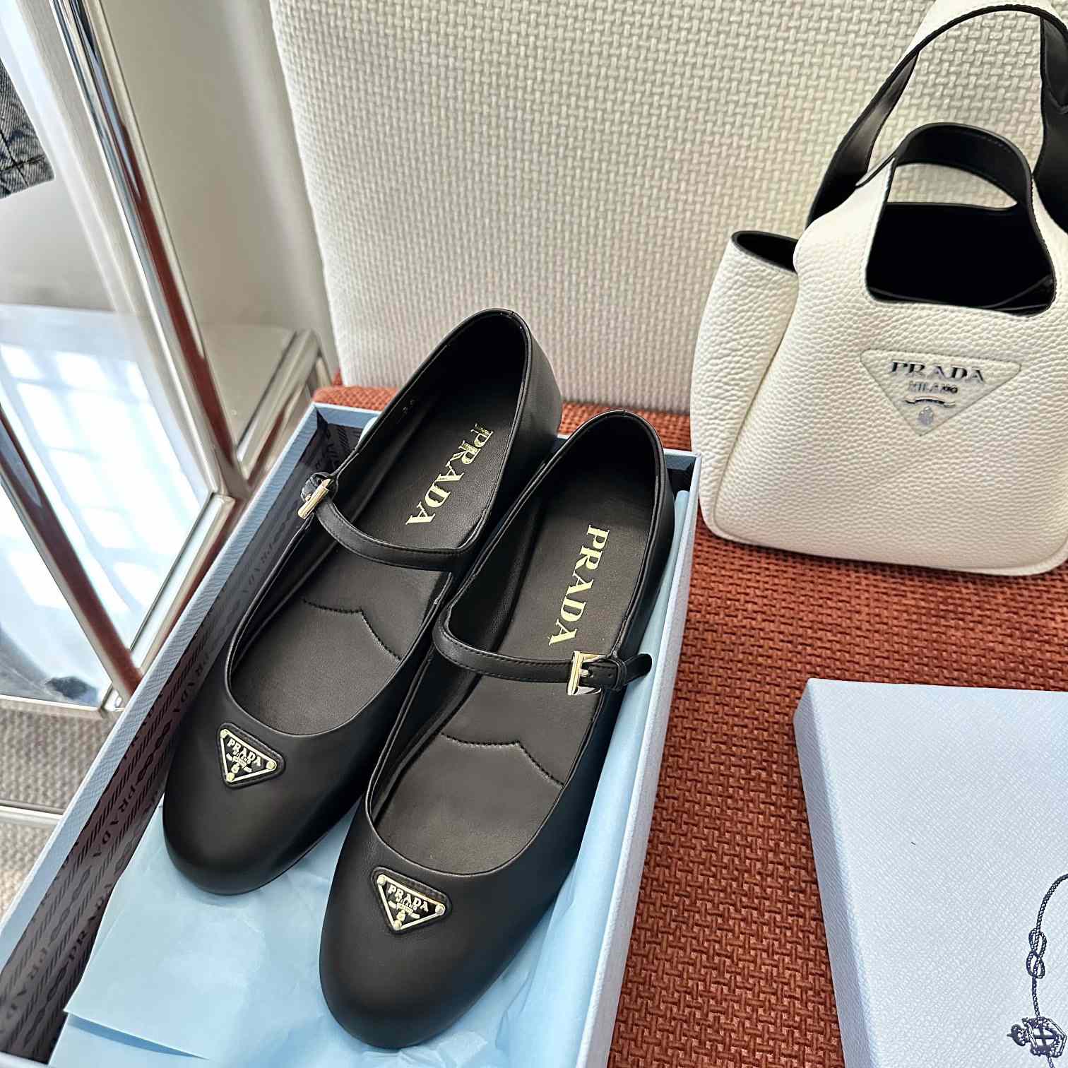 Prada Nappa Leather Ballerinas - DesignerGu