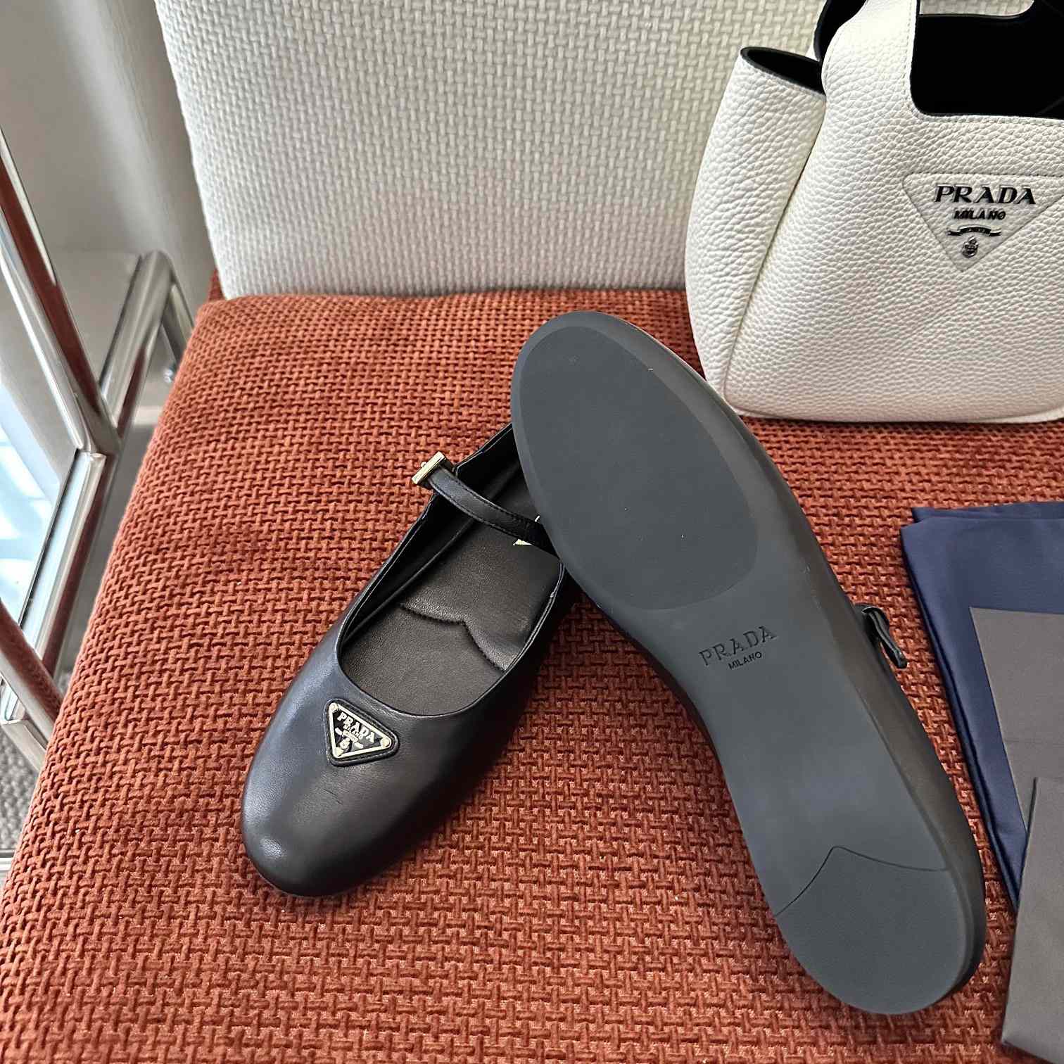 Prada Nappa Leather Ballerinas - DesignerGu