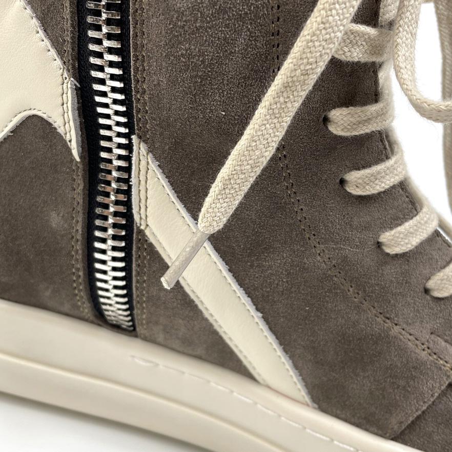 Rick Owens Geobasket Lace-up Suede High-top Trainers - DesignerGu