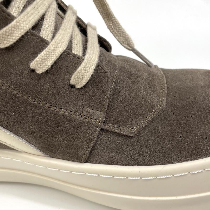 Rick Owens Geobasket Lace-up Suede High-top Trainers - DesignerGu