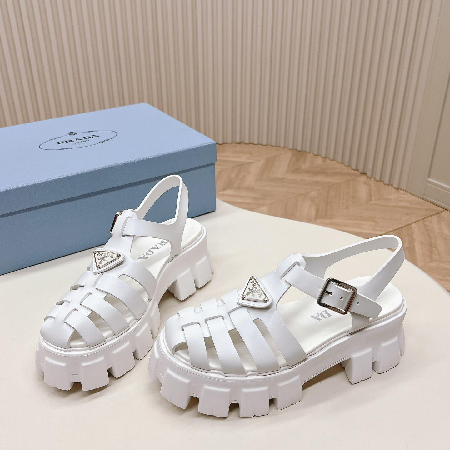 Prada Rubber Monolith Sandals - DesignerGu