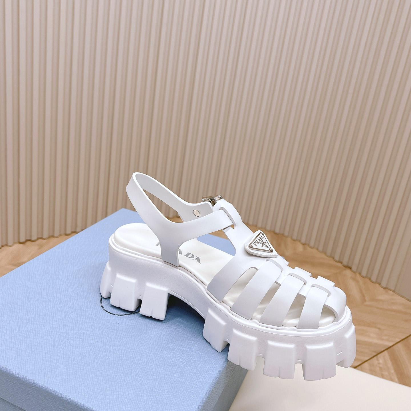 Prada Rubber Monolith Sandals - DesignerGu