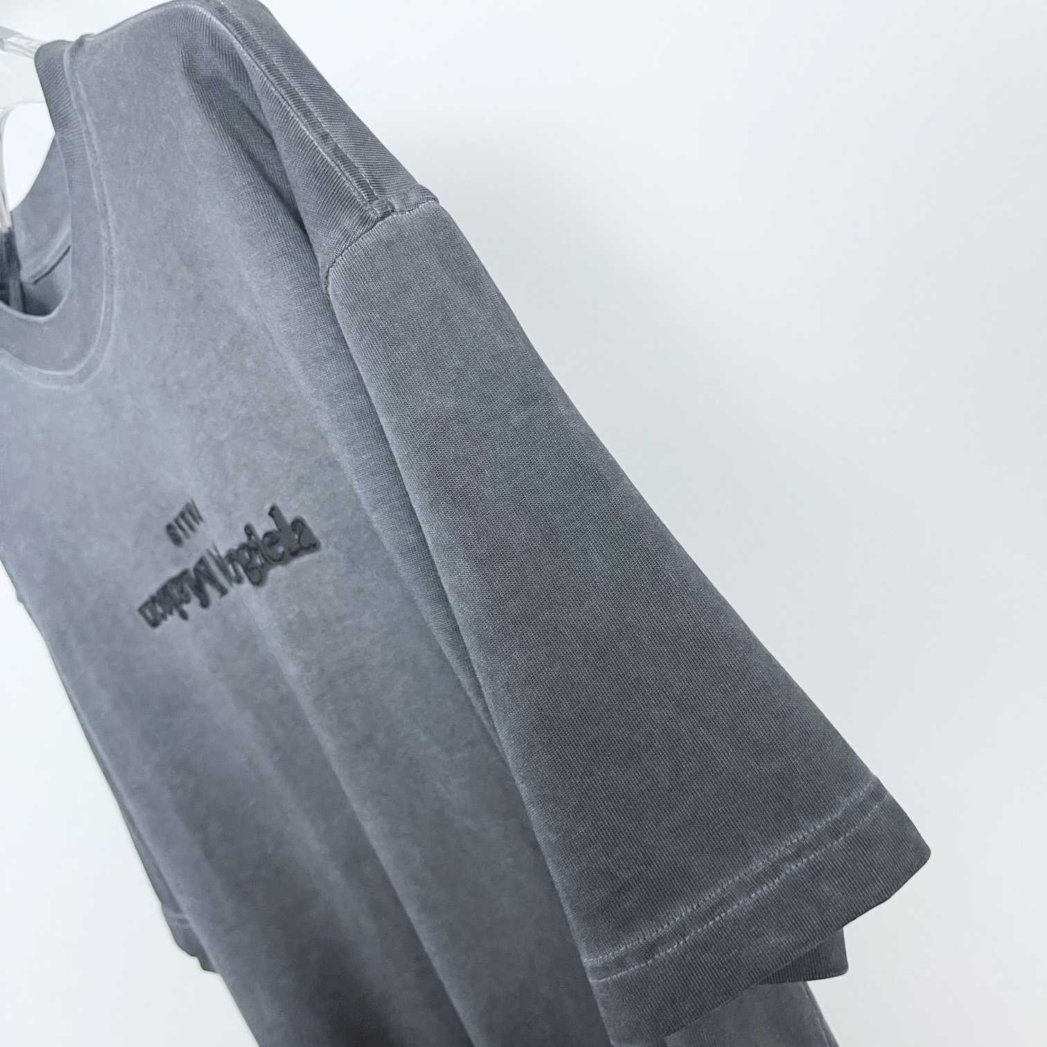 Maison Margiela Faded Logo T-Shirt In Washed Black - DesignerGu