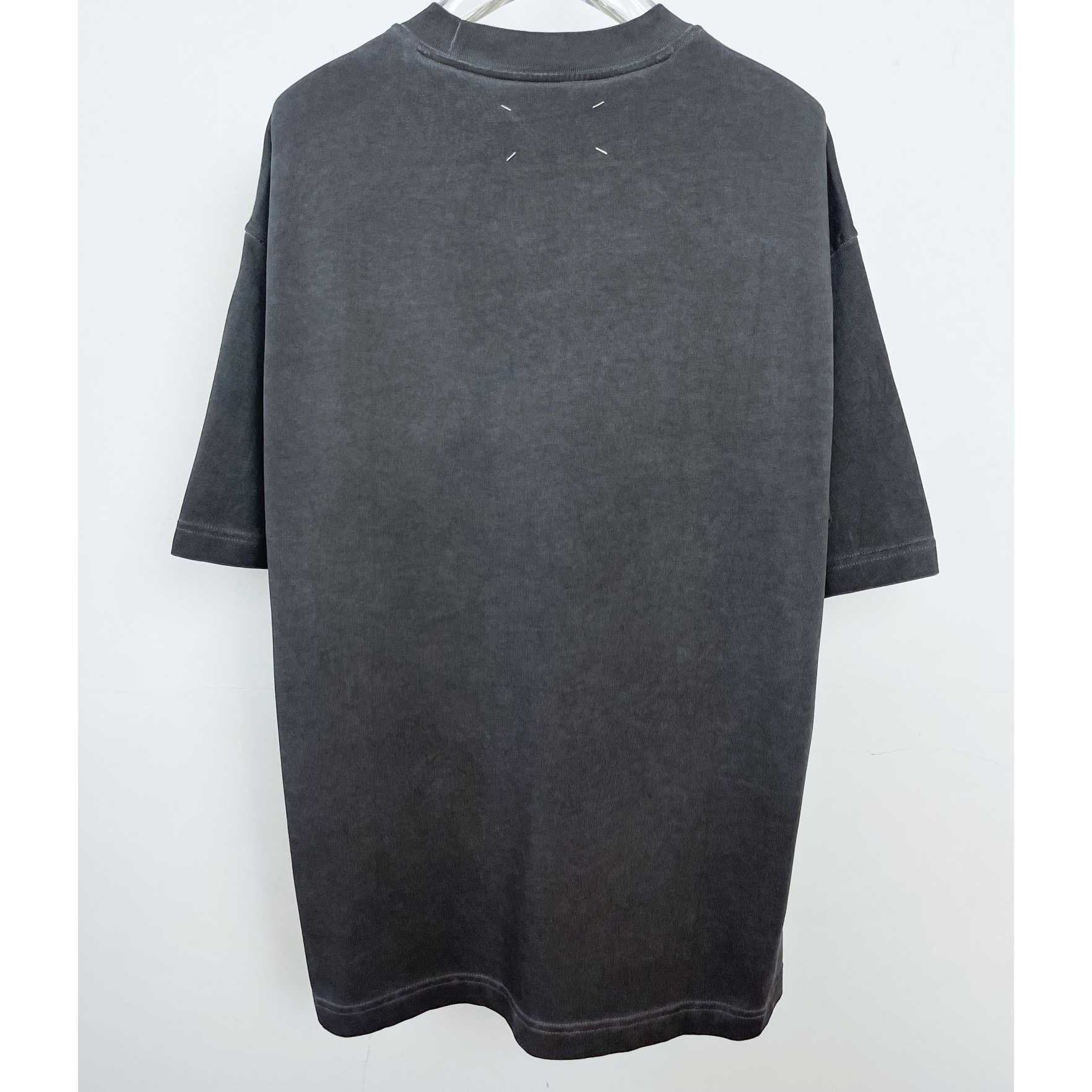 Maison Margiela Faded Logo T-Shirt In Washed Black - DesignerGu