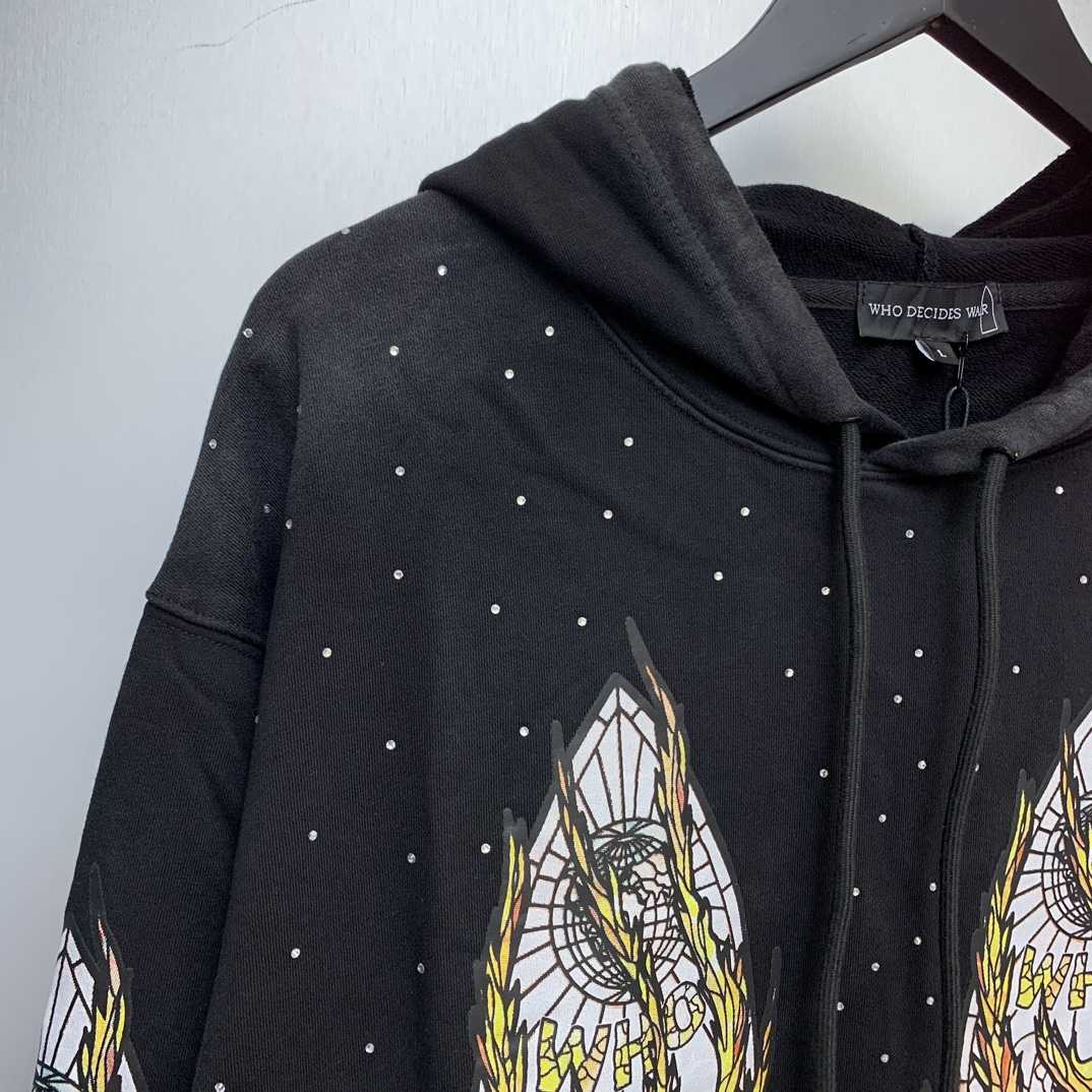 Who Decides War Flame Glass Hooded Sweatshirt - DesignerGu