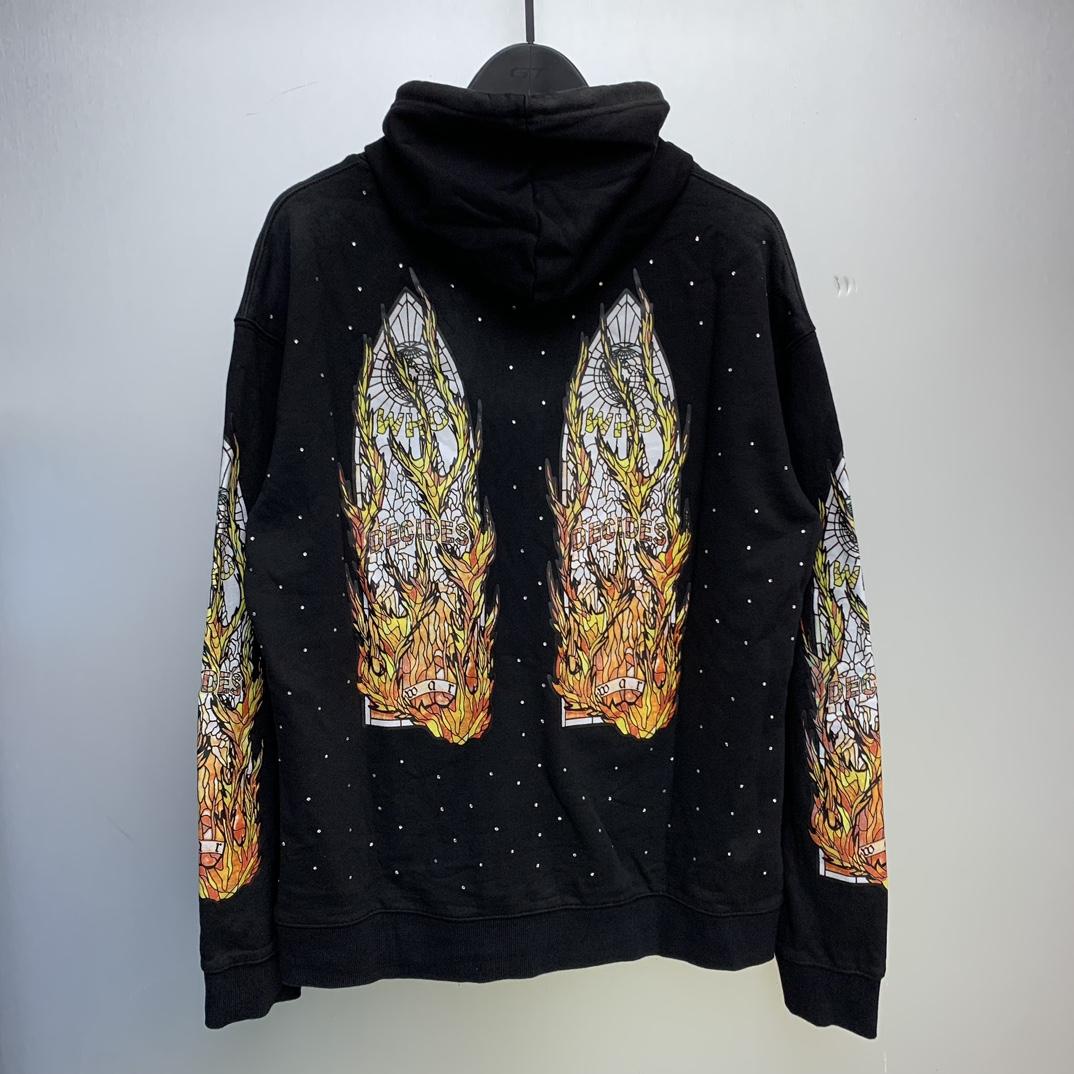 Who Decides War Flame Glass Hooded Sweatshirt - DesignerGu