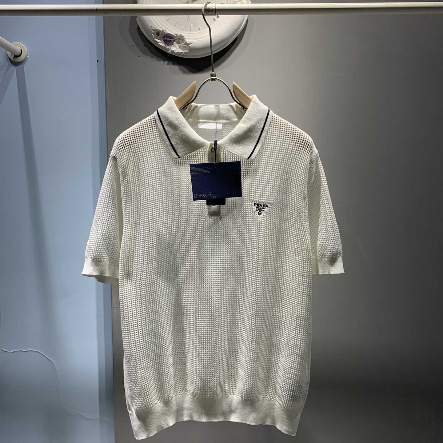 Prada Cotton And Silk Polo Shirt - DesignerGu