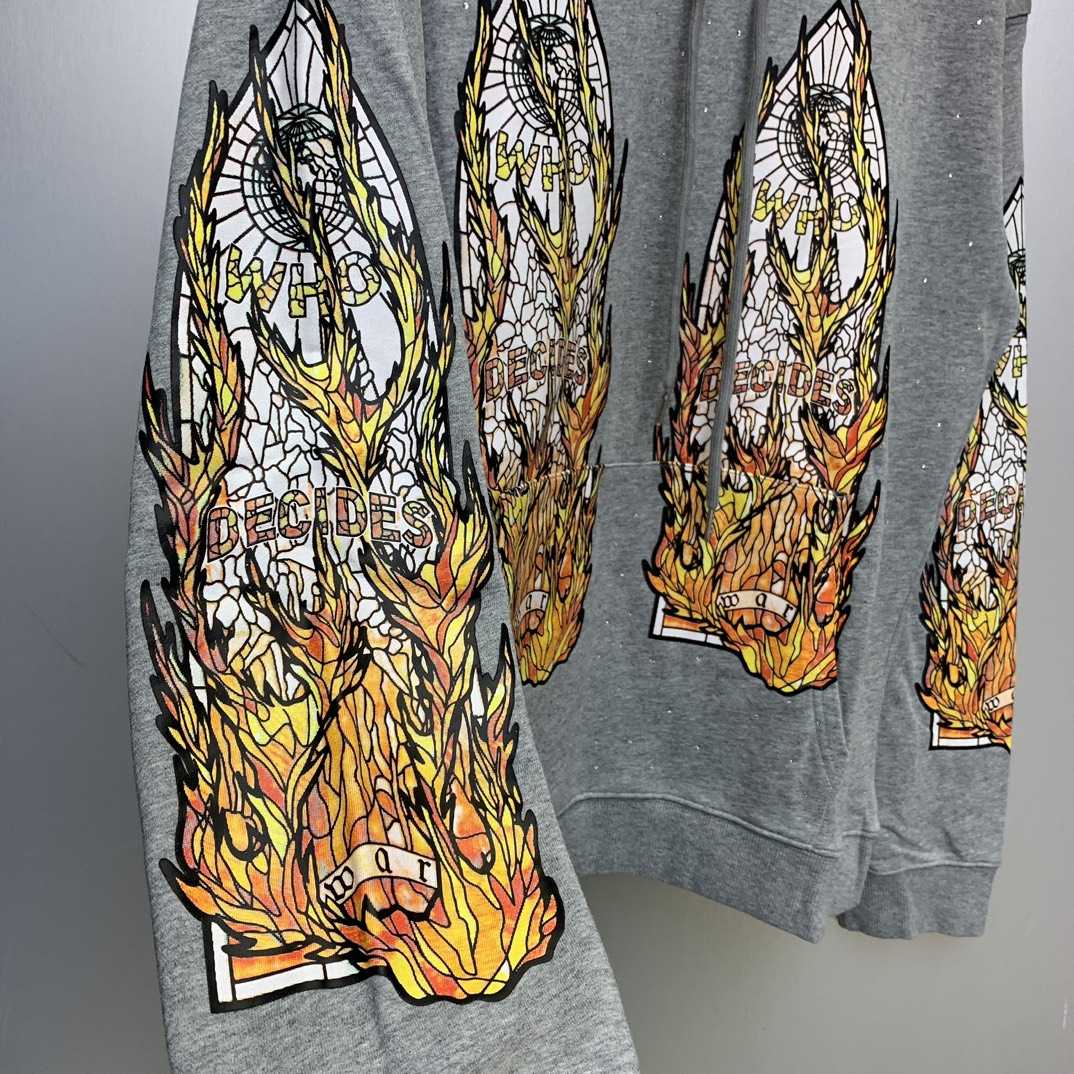 Who Decides War Flame Glass Hooded Sweatshirt - DesignerGu