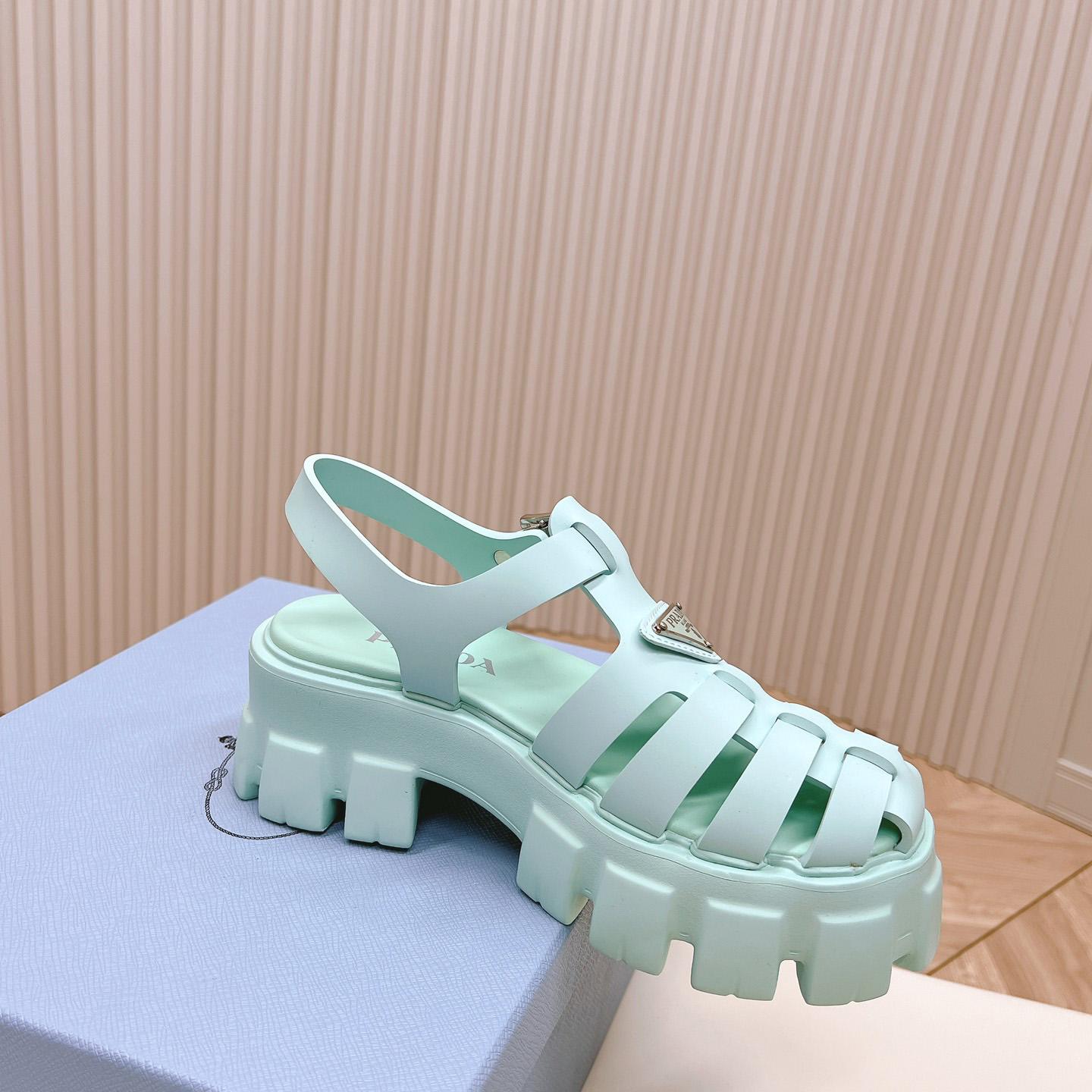 Prada Rubber Monolith Sandals - DesignerGu